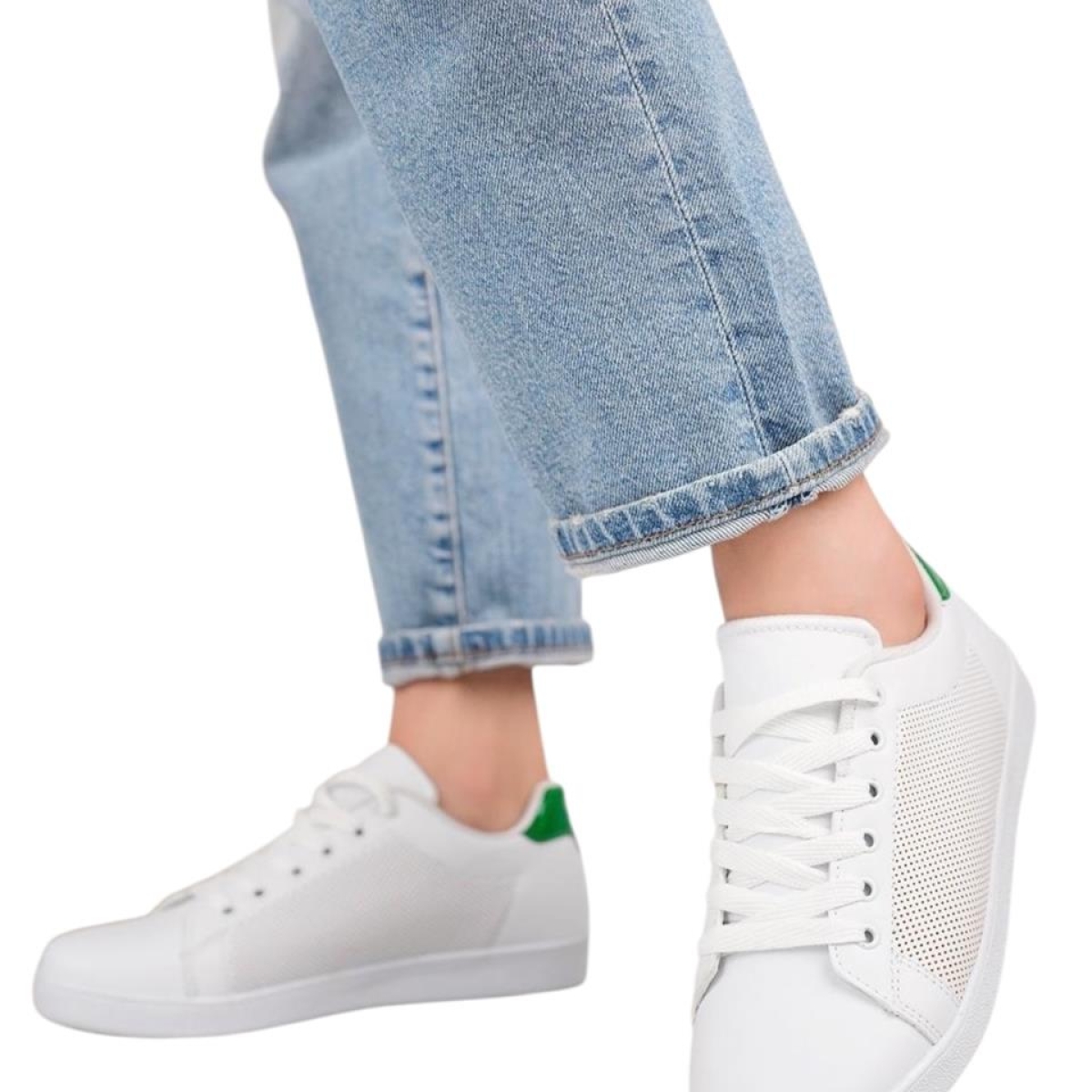 Kadın Spor Sneaker Ayakkabı BEYAZ - YEŞİL - Görsel 10