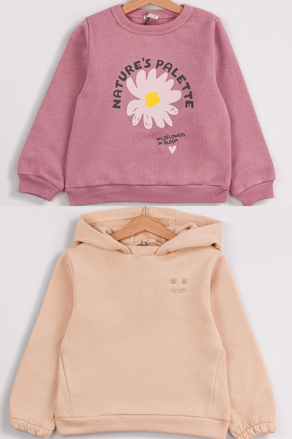 Kız Çocuk 2'li Paket Basic Sweatshirt