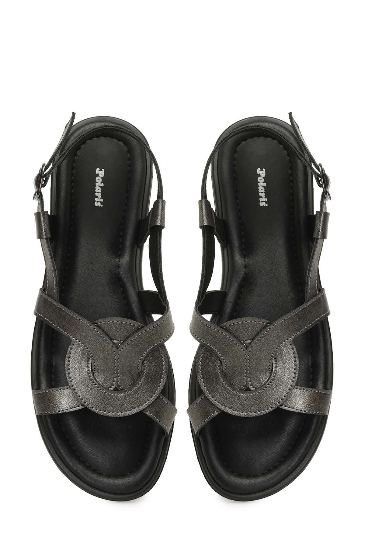 Polaris 325053.Z 5FX Gümüş Kadın Düz Sandalet - Görsel 5