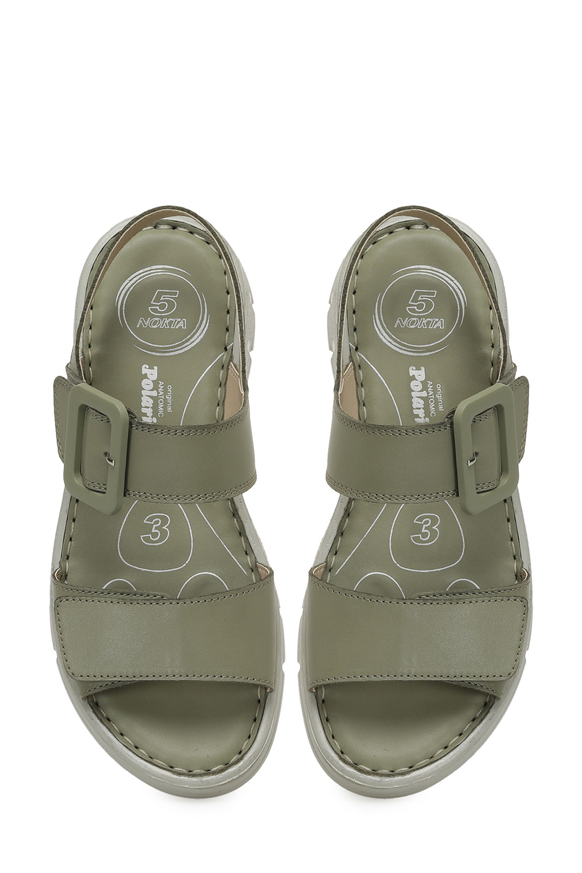 166245.Z5FX Yeşil Kadın Comfort Sandalet - Görsel 5