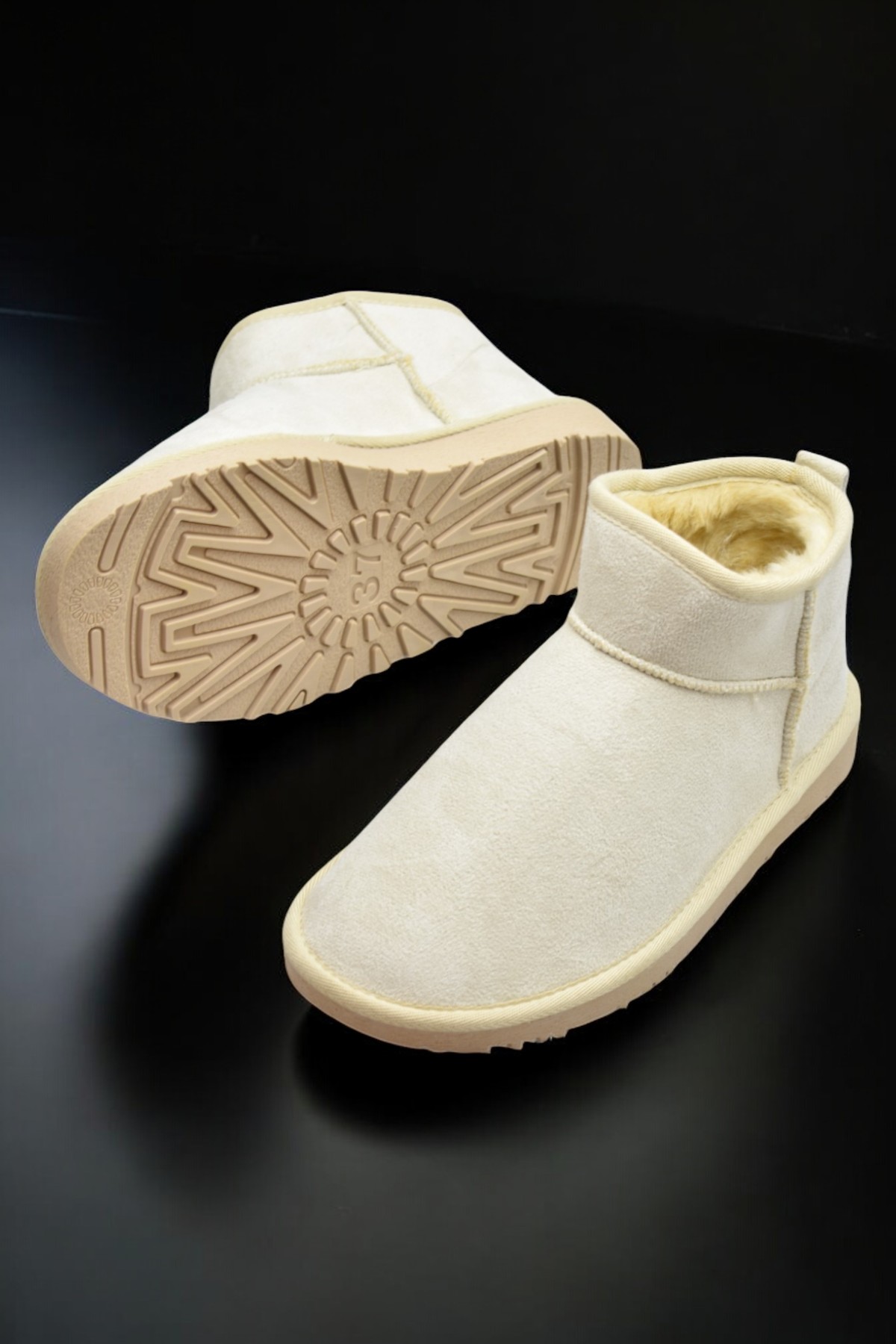 389 Günlük Kadın Bot Ayakkabı Kışlık Kürklü Sade Düz Kadın Bot - Görsel 3