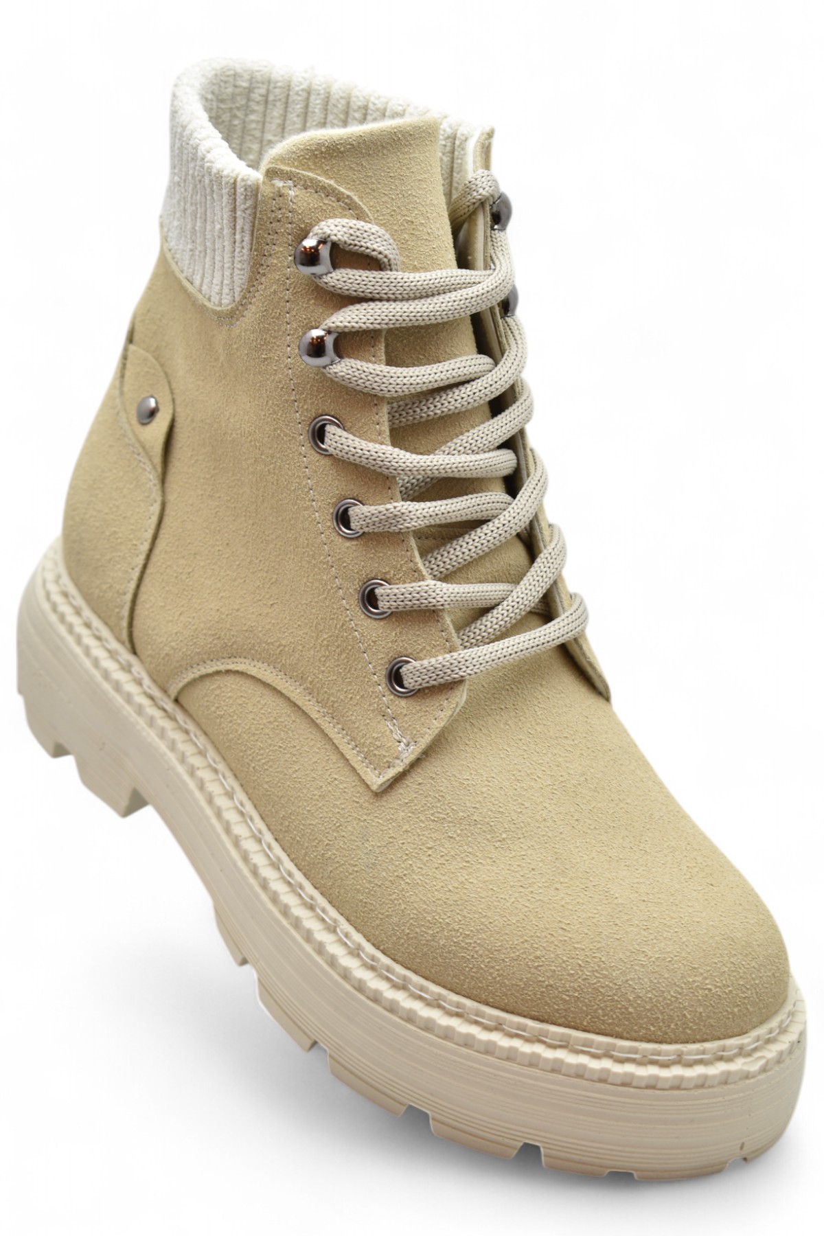 778 Günlük Bağcıklı Fermuarlı Kadın Bot Ayakkabı Kışlık Bayan Bot Nubuk Malzeme - Görsel 2