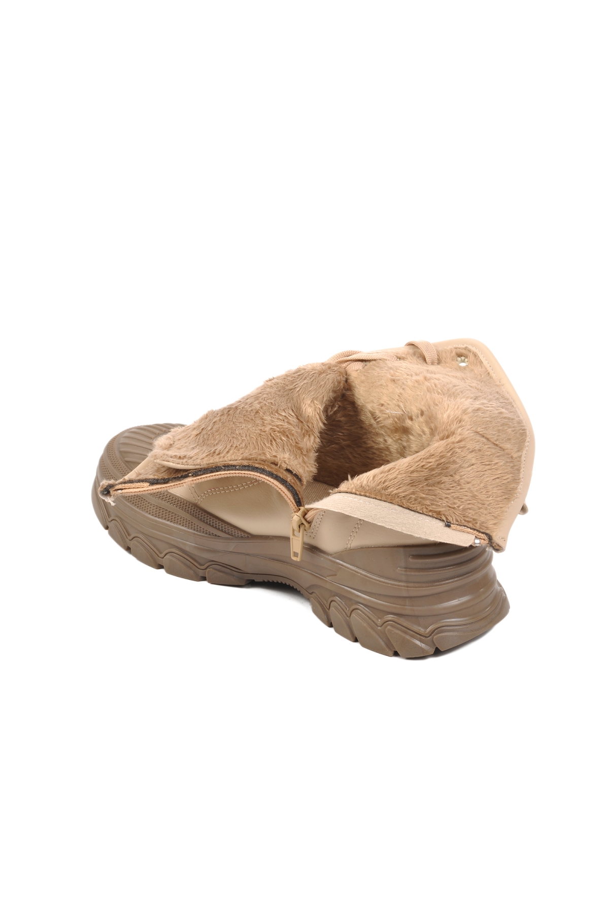 Serpentis İçi Kürklü Bej Kadın Bot - Görsel 5