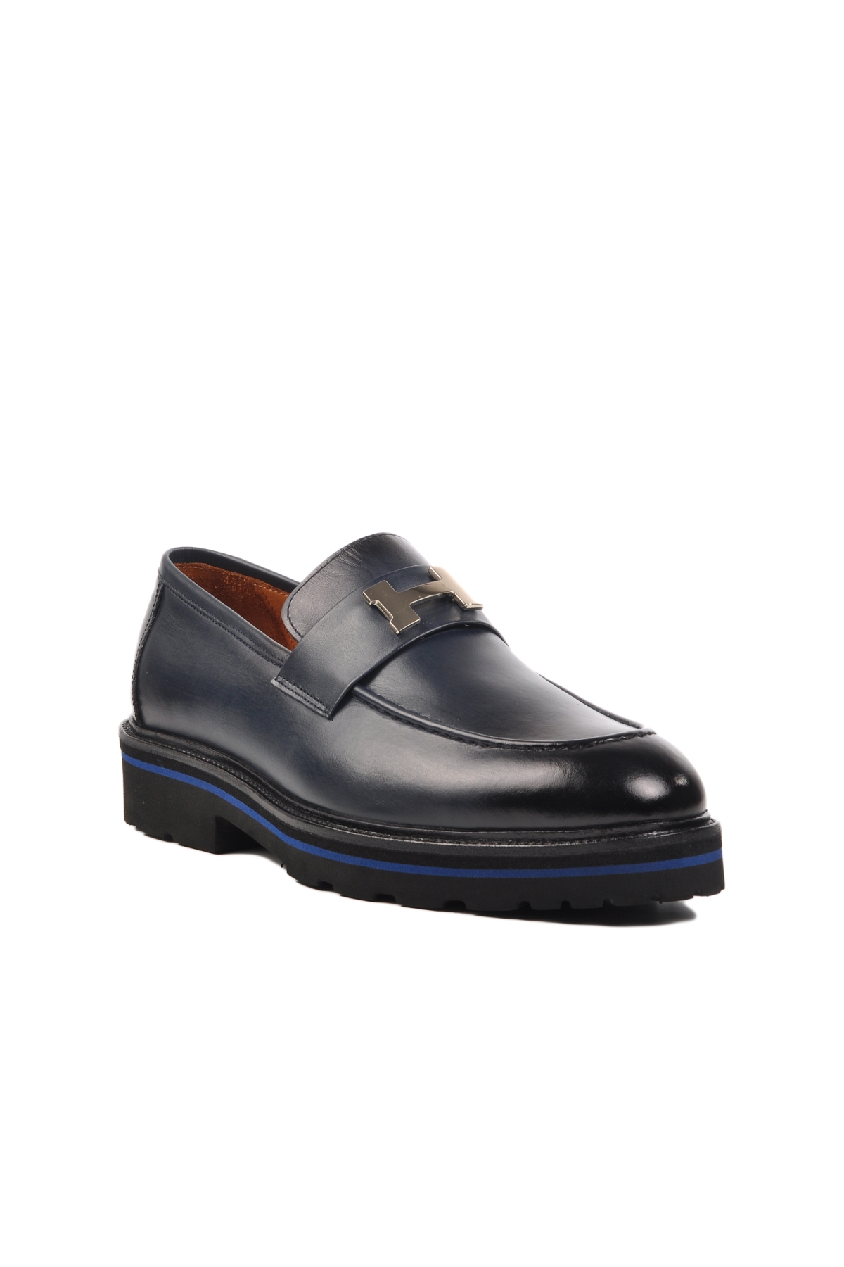 Premium 2871 Lacivert Hakiki Deri Erkek Klasik Ayakkabı - Görsel 4