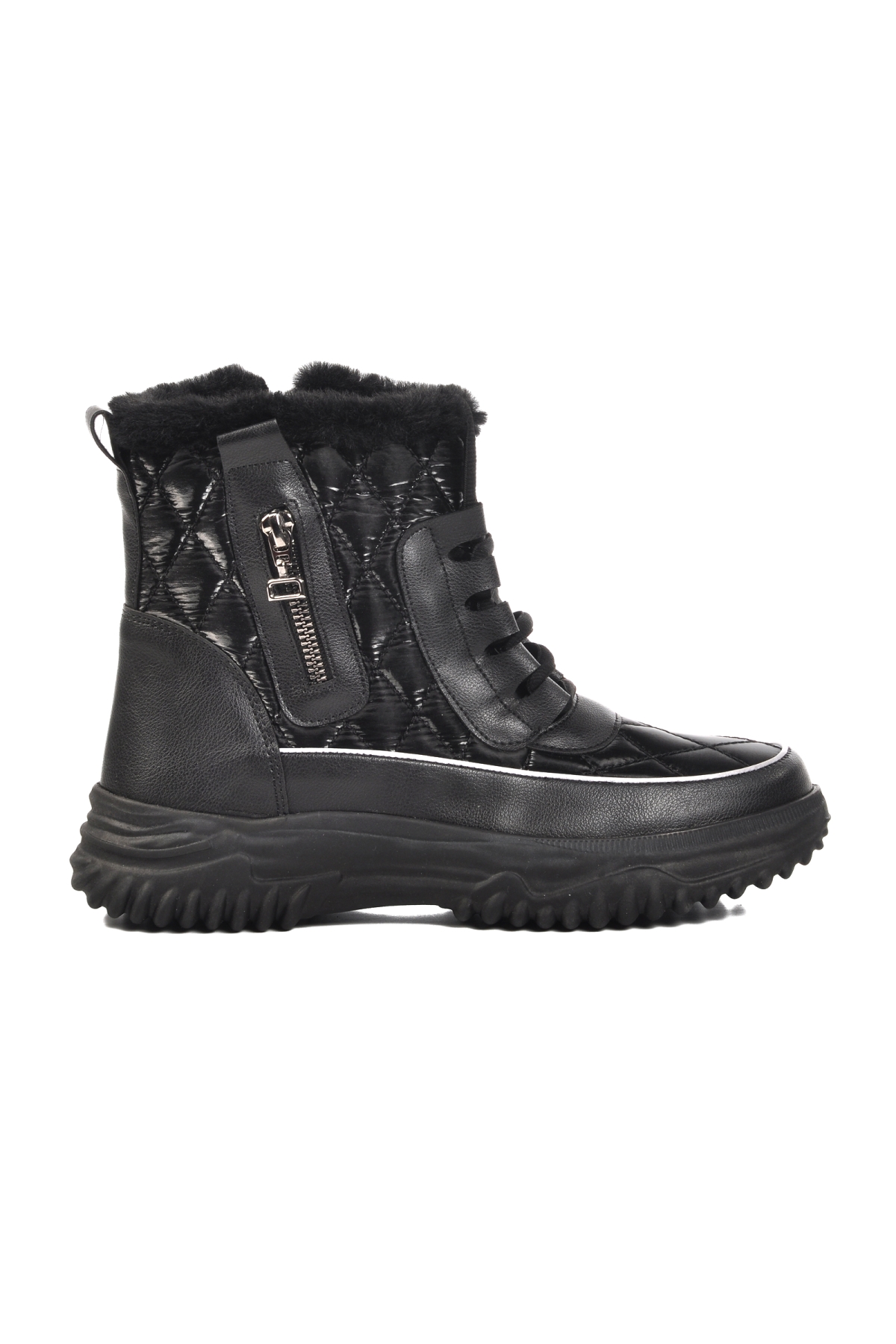 K108906 Siyah İçi Kürklü Kadın Bot - Görsel 2