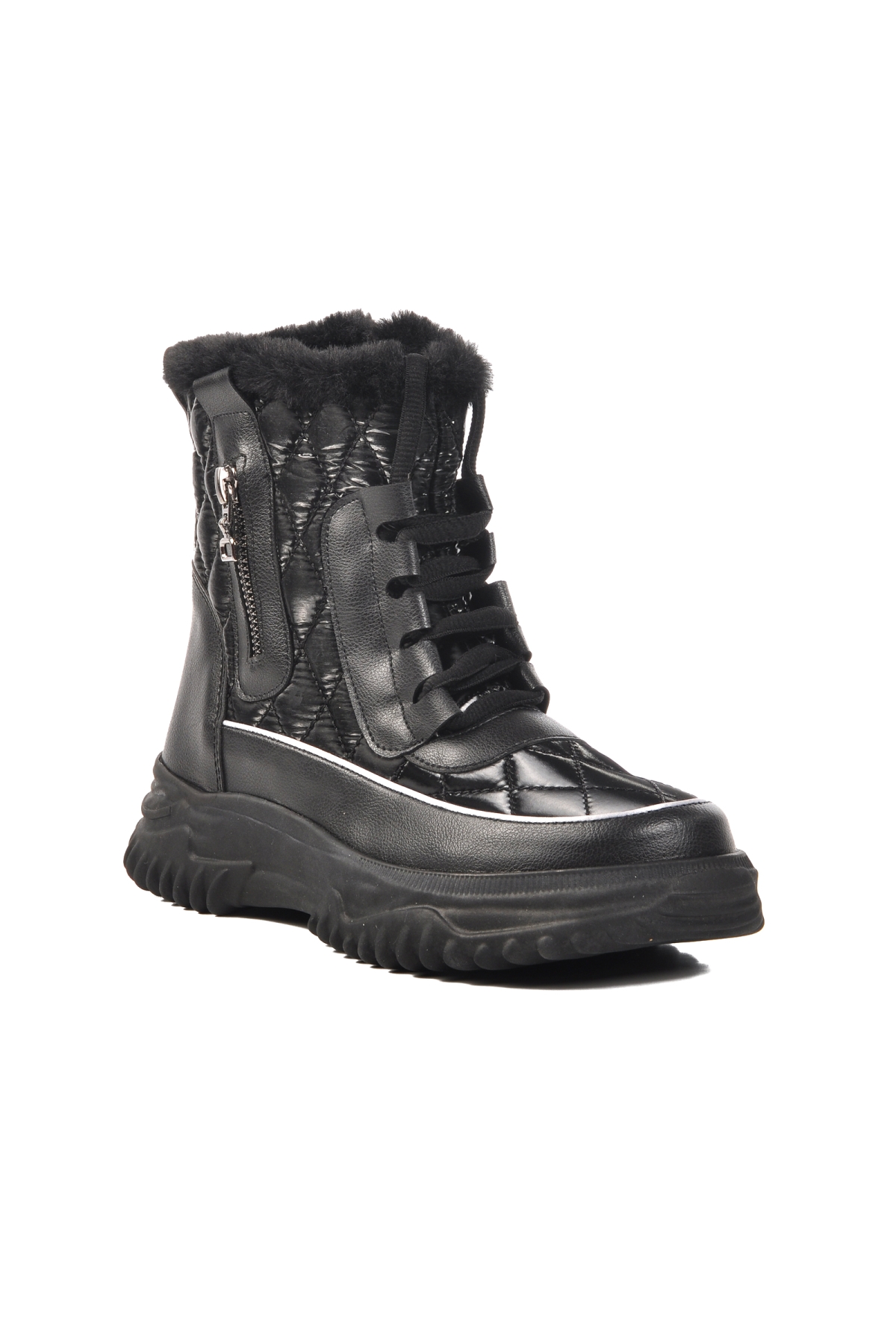 K108906 Siyah İçi Kürklü Kadın Bot - Görsel 4
