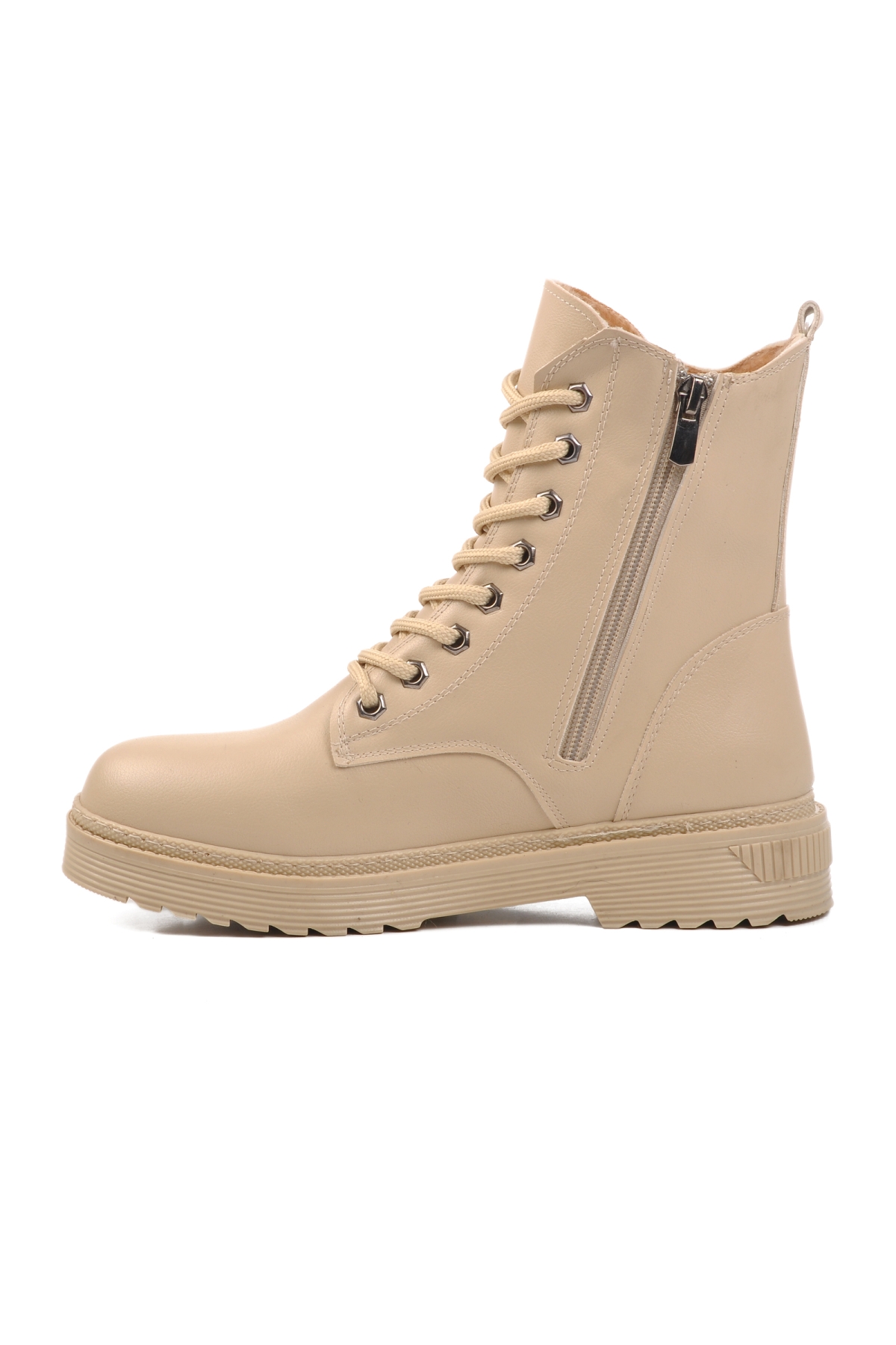 525343 Bej Cilt İçi Polarlı Kadın Bot - Görsel 3