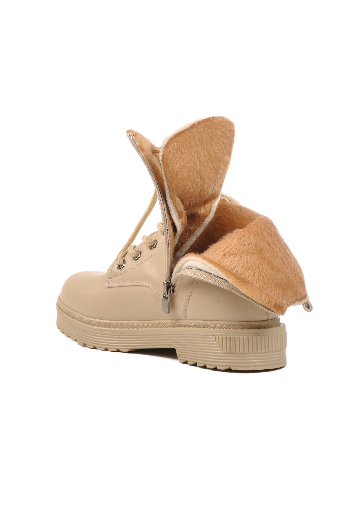 525343 Bej Cilt İçi Polarlı Kadın Bot - Görsel 5