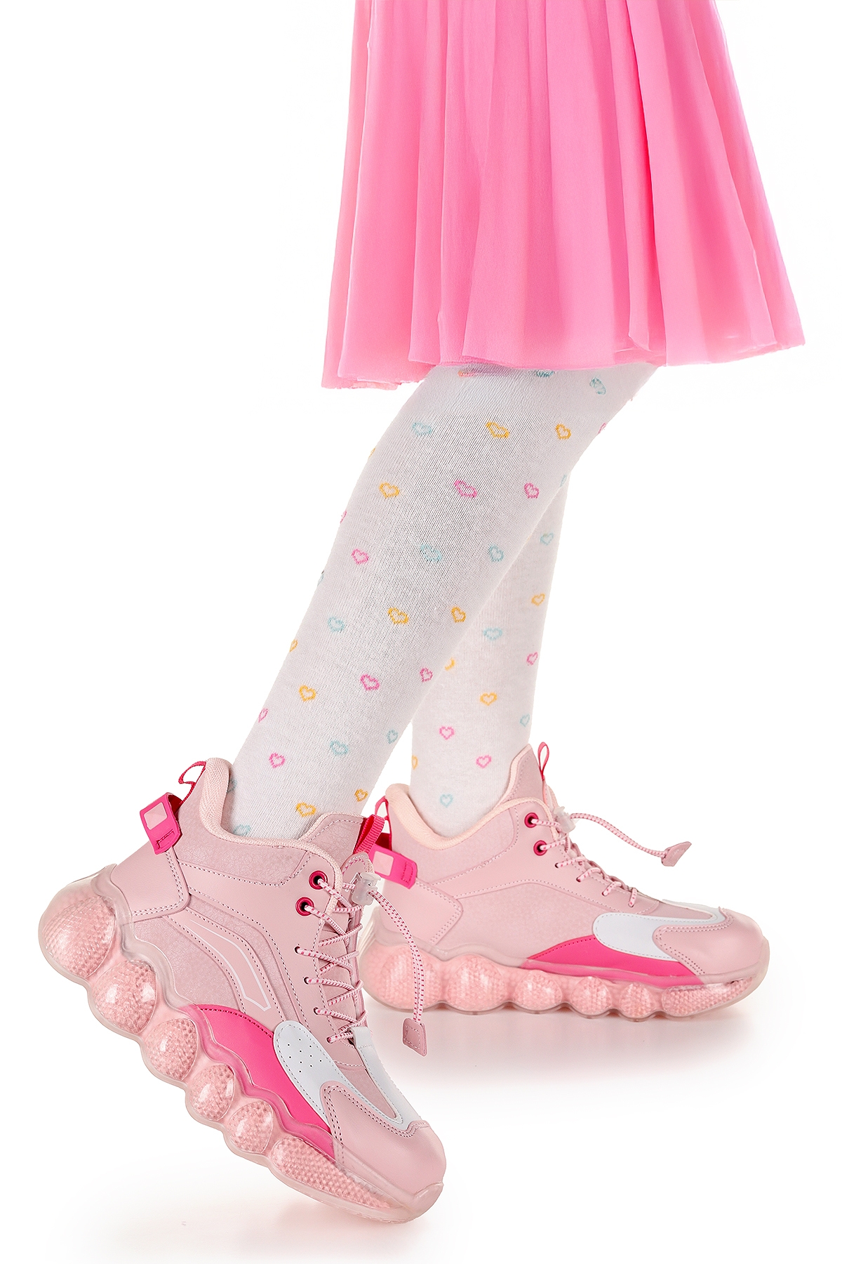 Edi Lastikli Günlük Kız Çocuk Bot Ayakkabı Pudra - Fuşya - Görsel 4