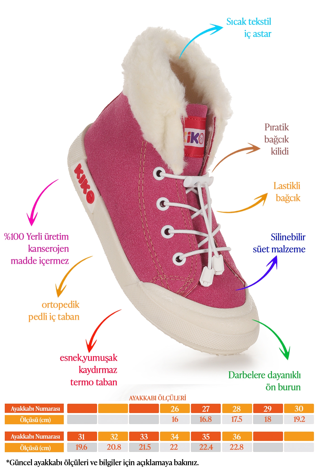 Tigge Günlük Lastikli Kız Çocuk Bot Ayakkabı Fuşya - Görsel 3