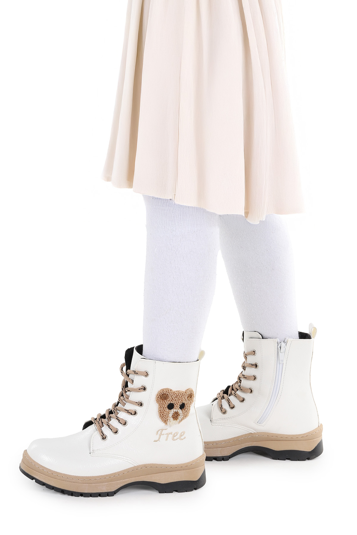 Termo Taban Kız Çocuk Bot 625 Kırışık Cilt Beyaz - Görsel 3