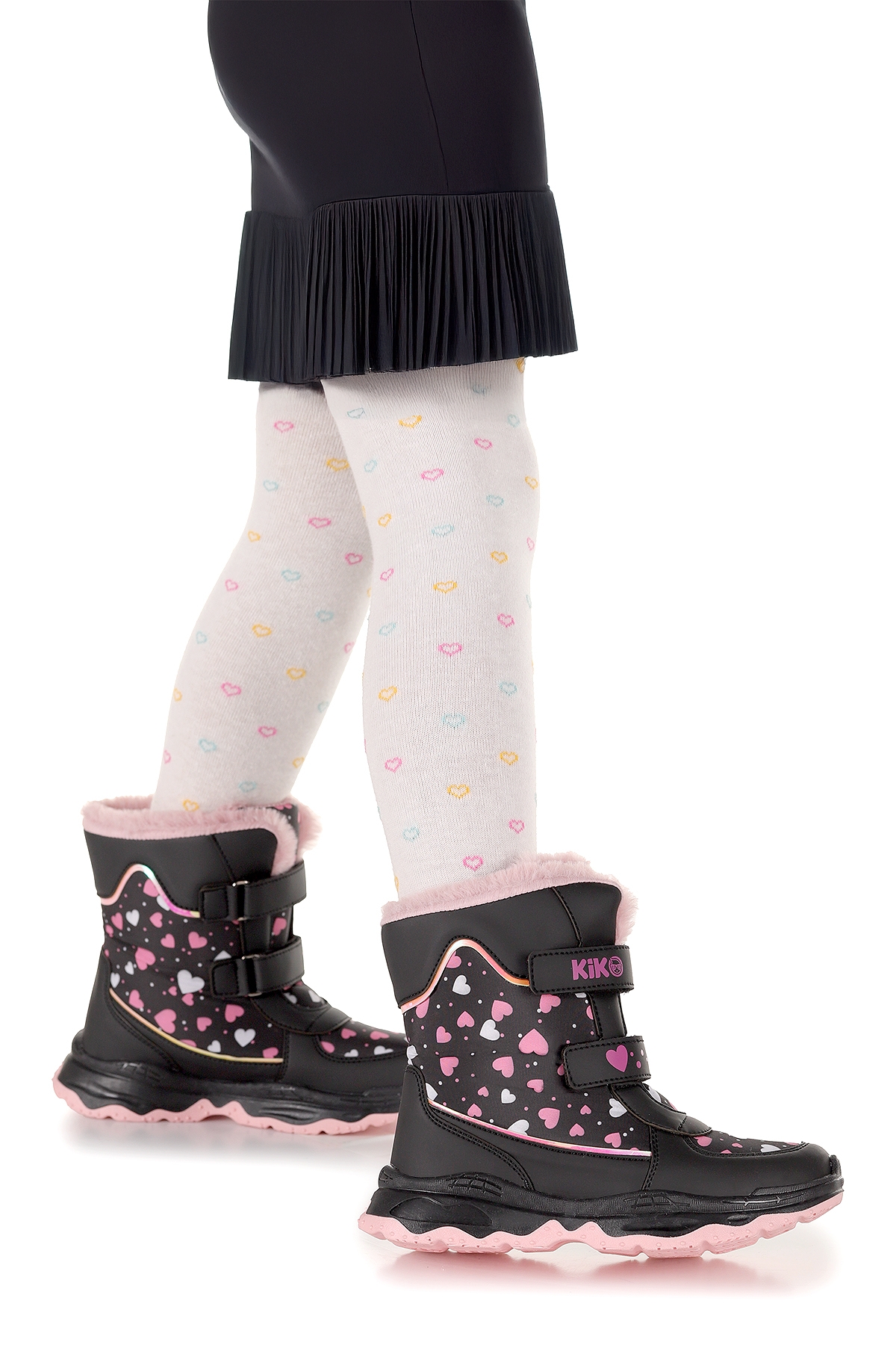 Kartanesi Cırtlı Kız Çocuk Kar Bot Soğuk Suya Dayanıklı Siyah - Görsel 2