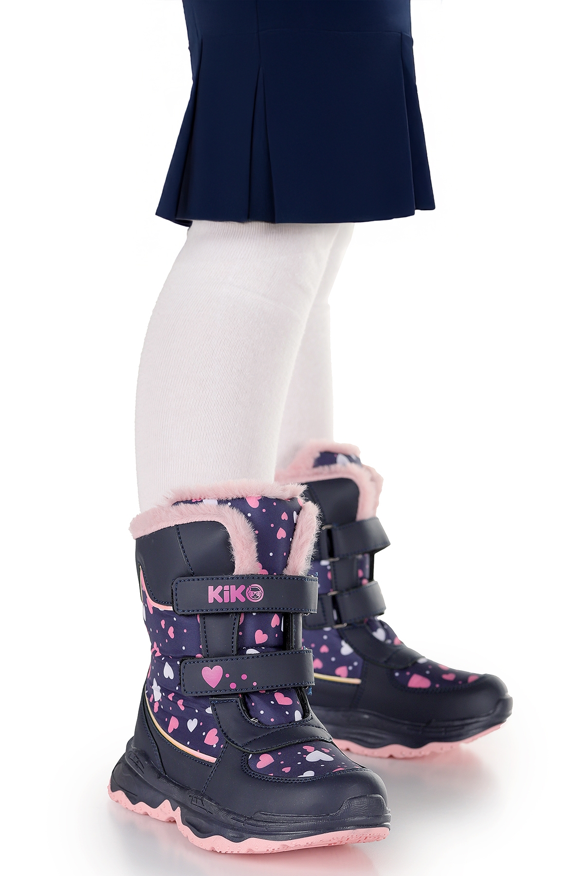 Kartanesi Cırtlı Kız Çocuk Kar Bot Soğuk Suya Dayanıklı Lacivert - Görsel 2