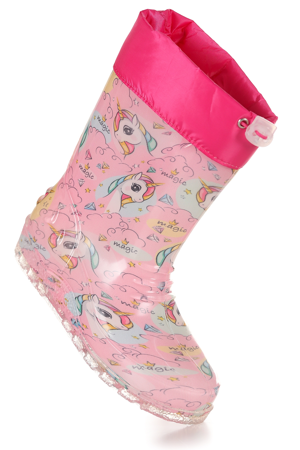 Unicorn Su Geçirmez Kız Çocuk Yağmur Çizmesi Pembe - Turkuaz - Görsel 4