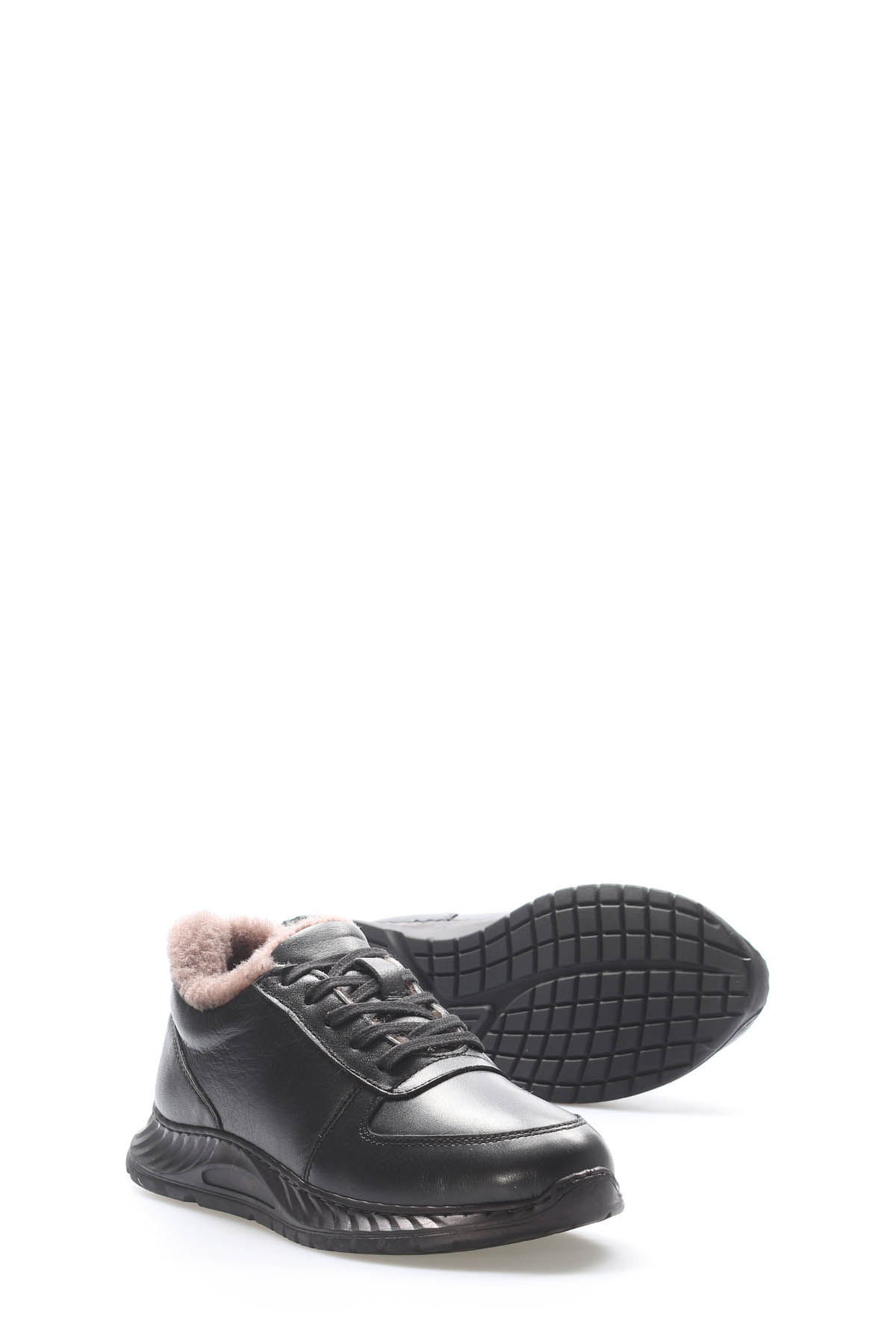 Hakiki Deri Kürklü Kadın Casual Ayakkabı 583KZA2502 - Görsel 3