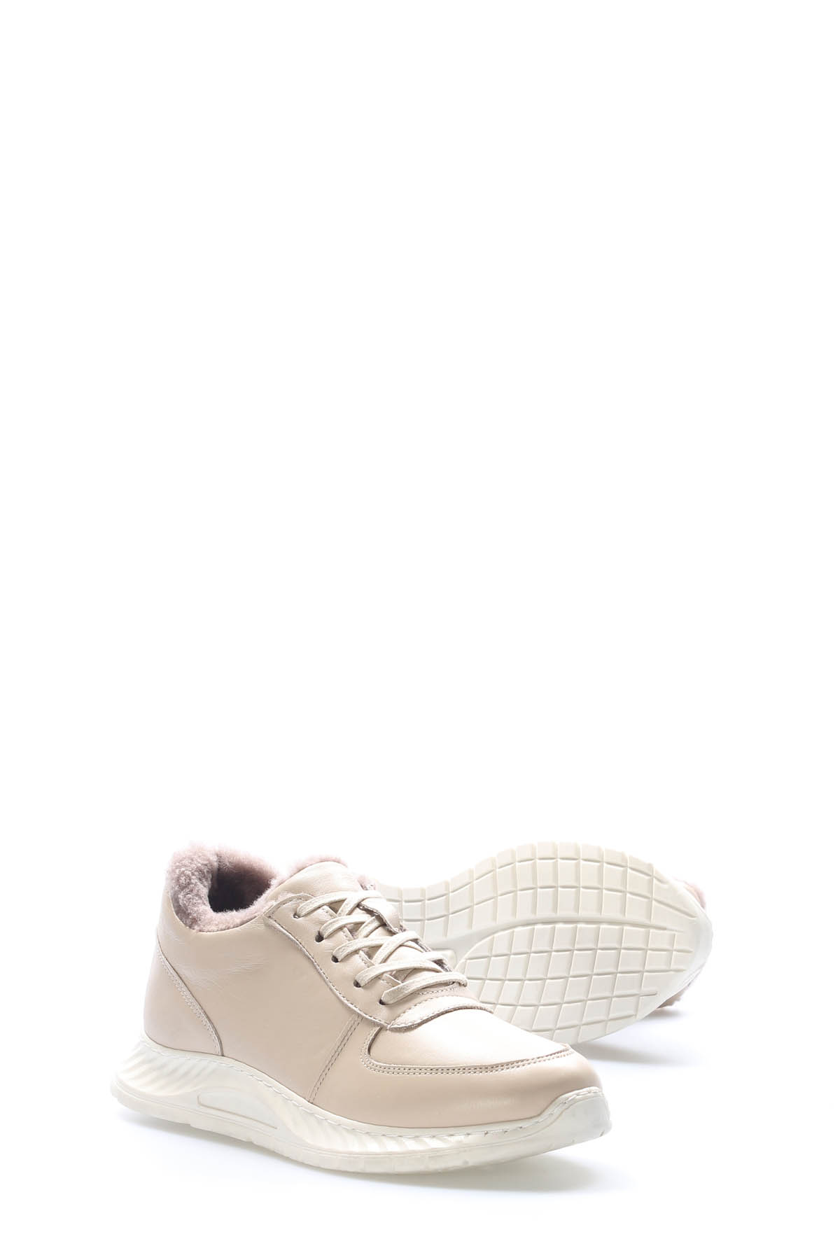 Hakiki Deri Kürklü Kadın Casual Ayakkabı 583KZA2502 - Görsel 4