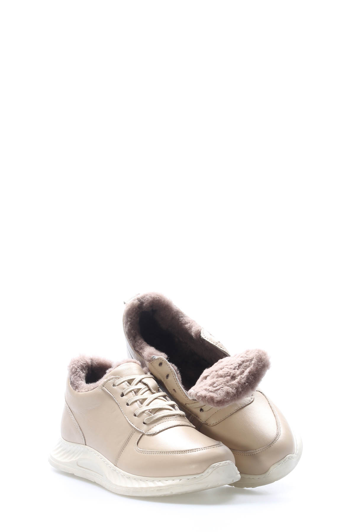 Hakiki Deri Kürklü Kadın Casual Ayakkabı 583KZA2502 - Görsel 5