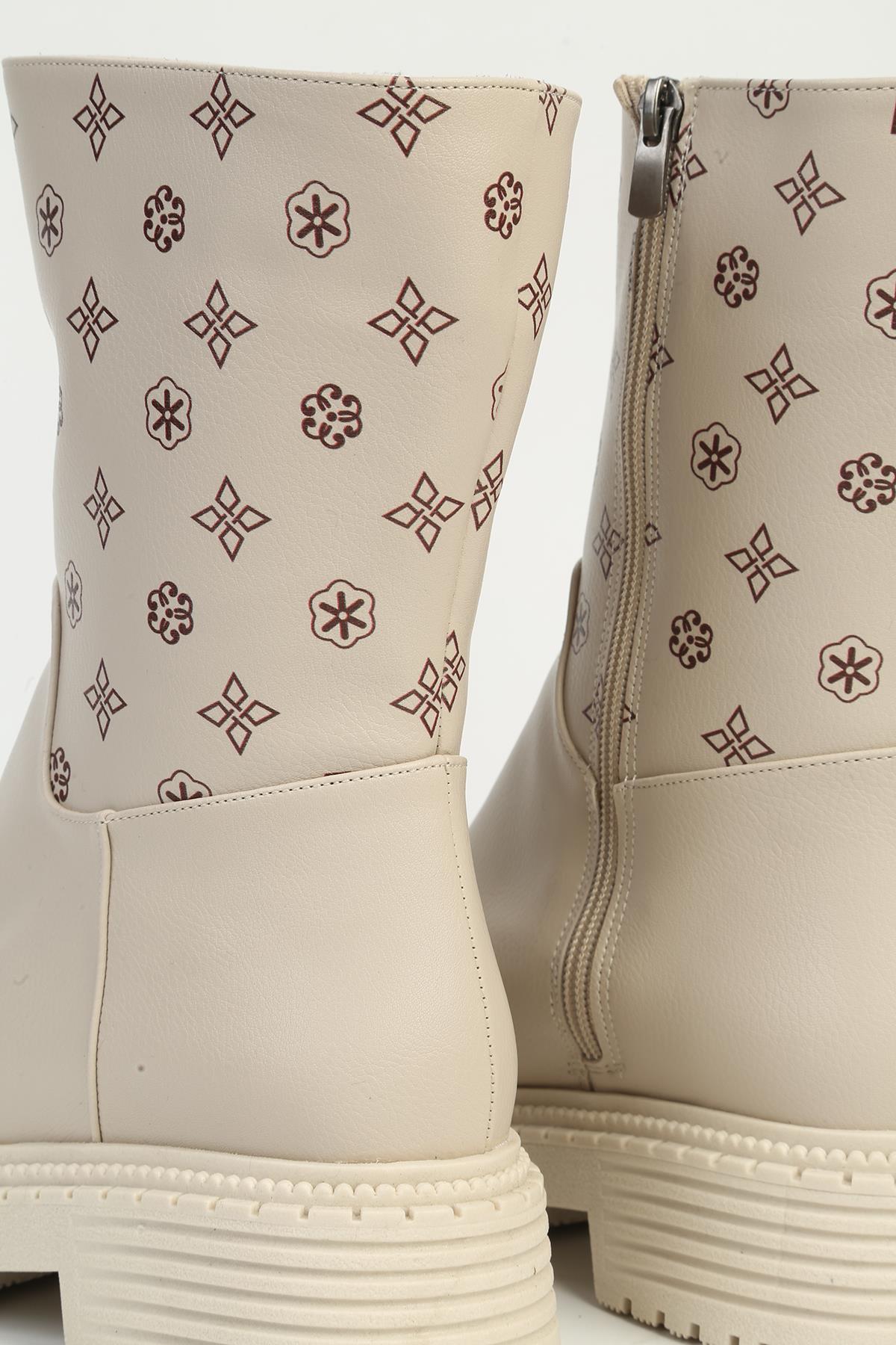 ® | PC-54136 Krem Kadın Bot - Görsel 5