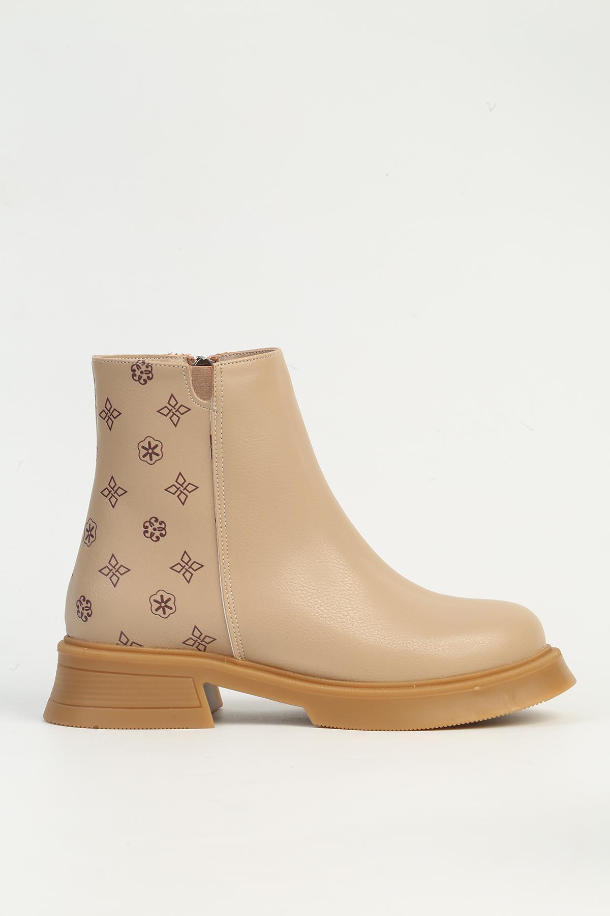 ® | PC-54134 Kadın Bej Bot - Görsel 2