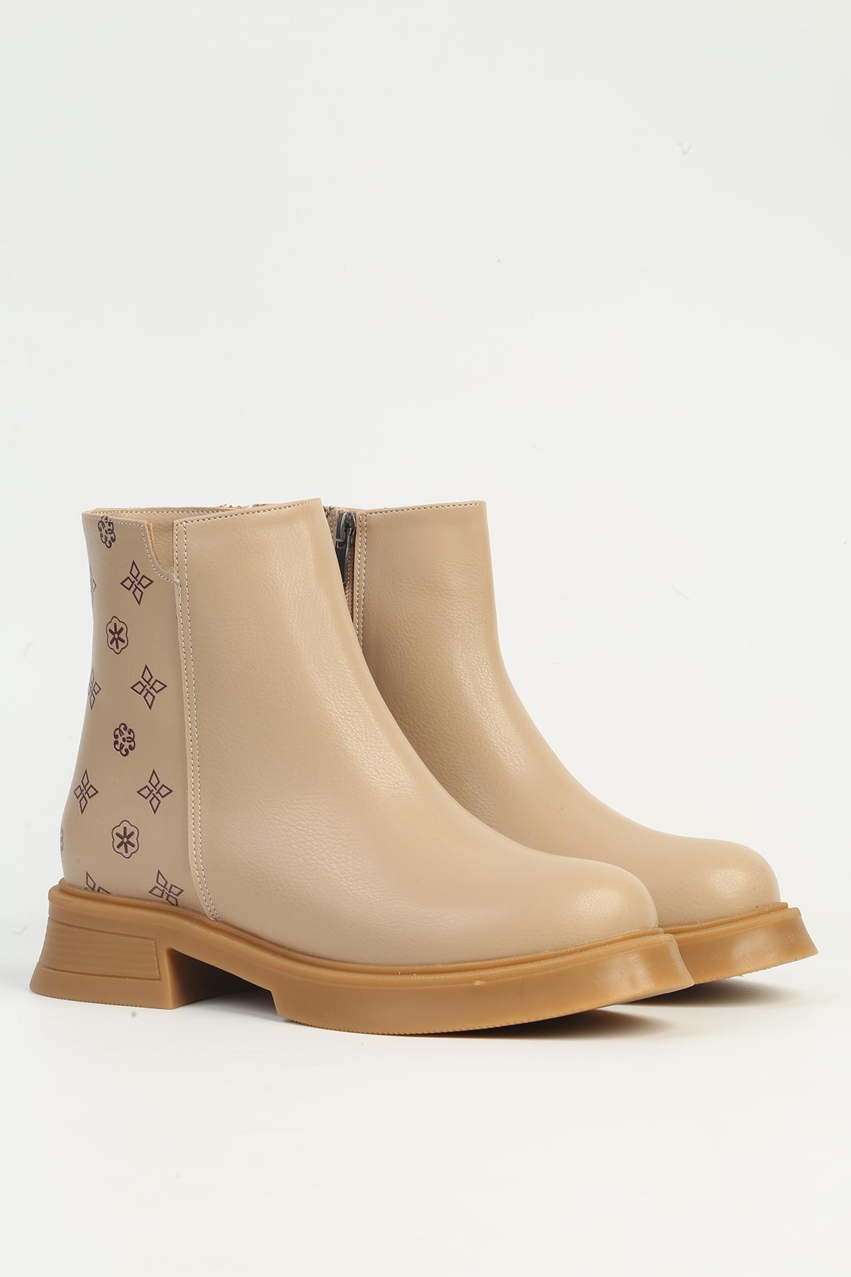 ® | PC-54134 Kadın Bej Bot - Görsel 3