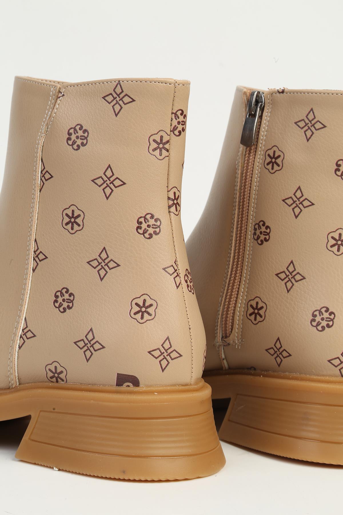 ® | PC-54134 Kadın Bej Bot - Görsel 5