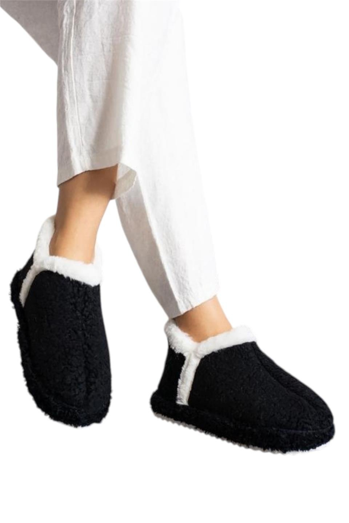 Kadın Panduf | Ev Botu | Ev Ayakkabısı Eva Kalın Hafif Kaymaz Taban SİYAH - Görsel 2