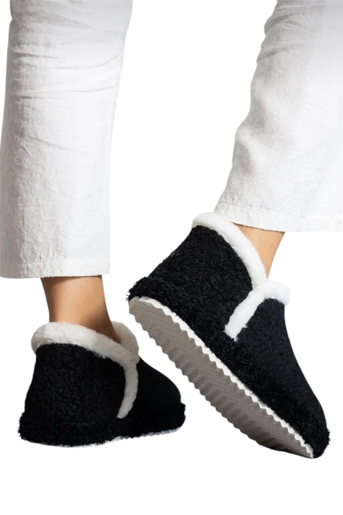 Kadın Panduf | Ev Botu | Ev Ayakkabısı Eva Kalın Hafif Kaymaz Taban SİYAH - Görsel 3