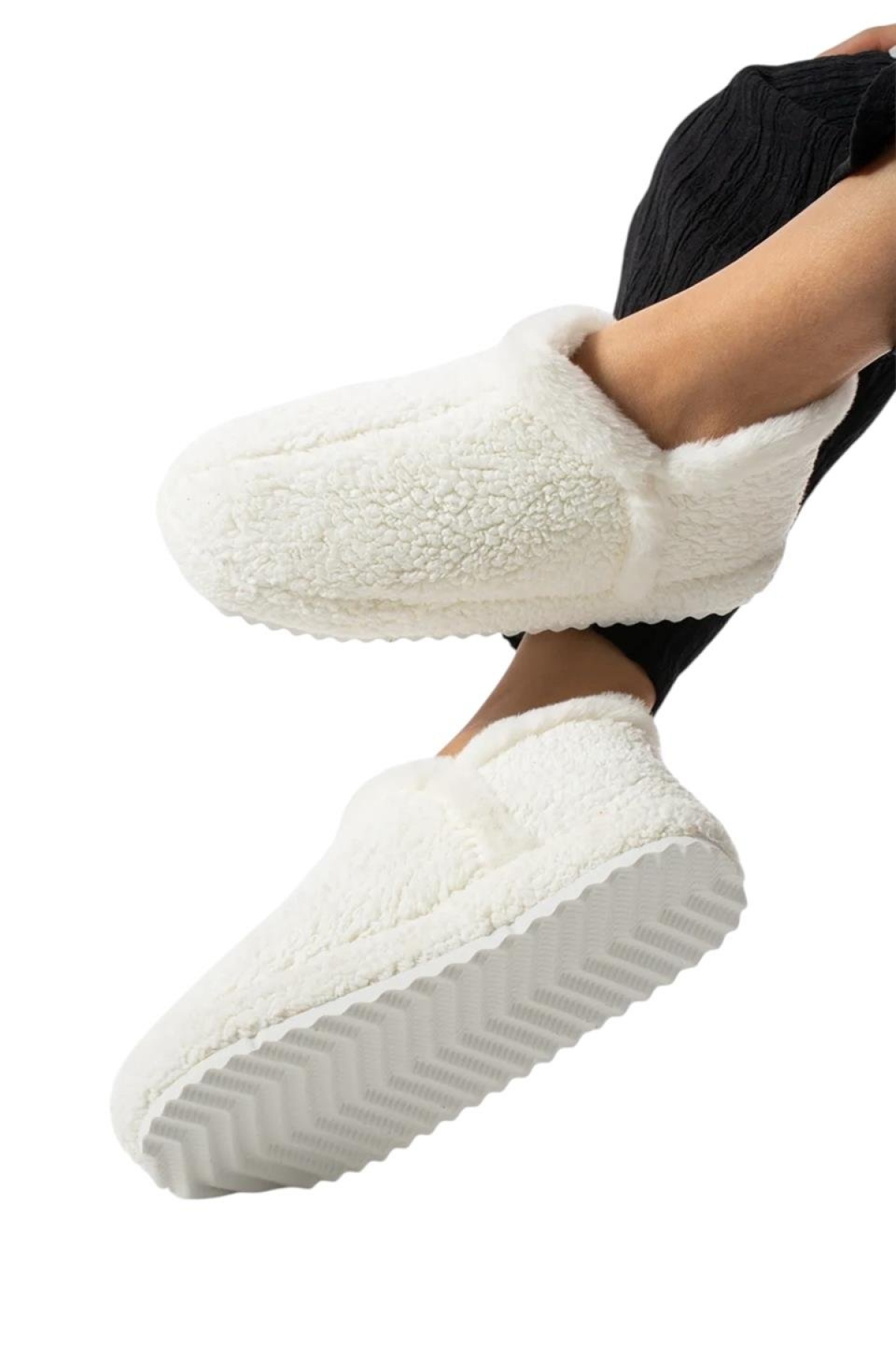 Kadın Panduf | Ev Botu | Ev Ayakkabısı Eva Kalın Hafif Kaymaz Taban BEYAZ - Görsel 2