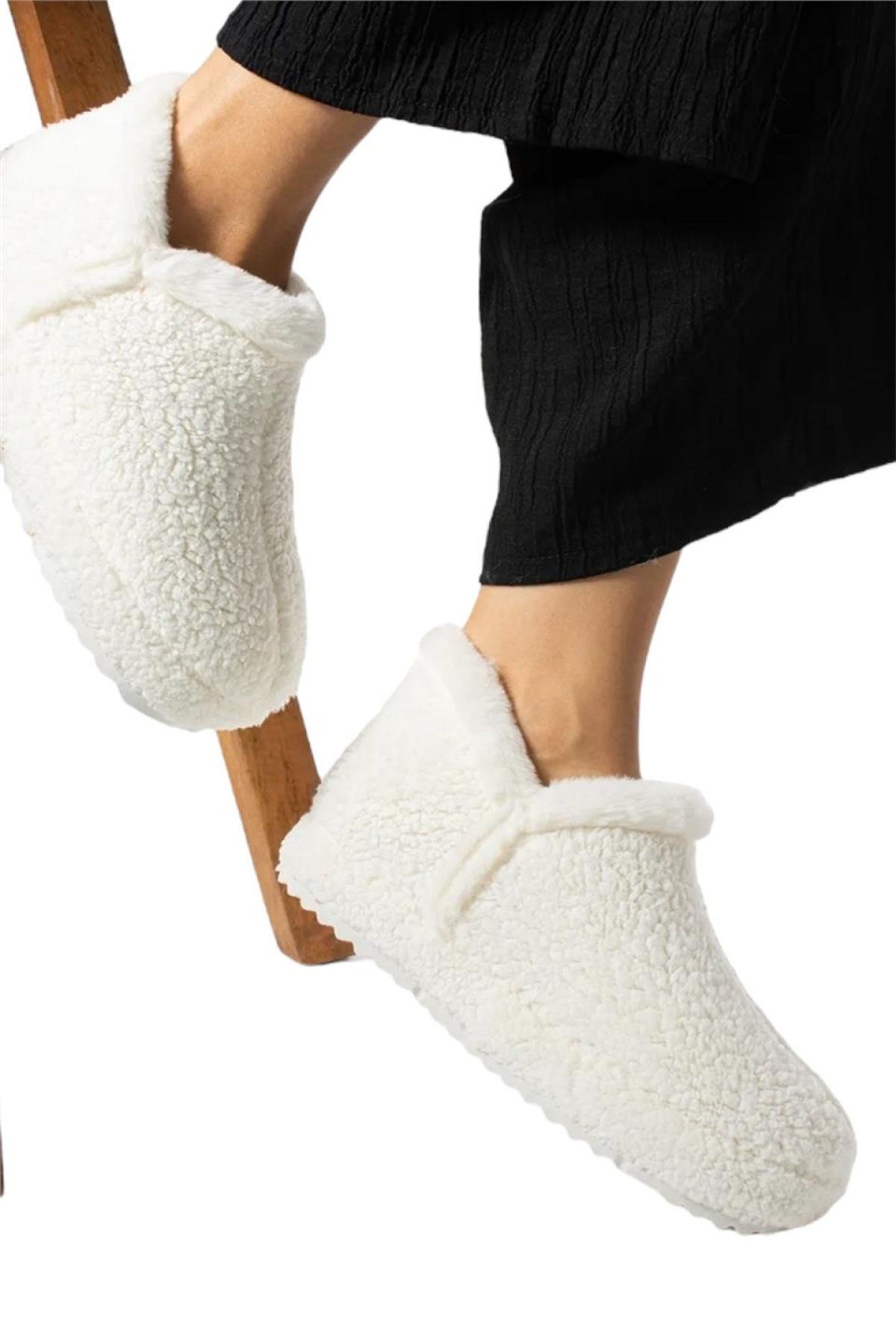 Kadın Panduf | Ev Botu | Ev Ayakkabısı Eva Kalın Hafif Kaymaz Taban BEYAZ - Görsel 3