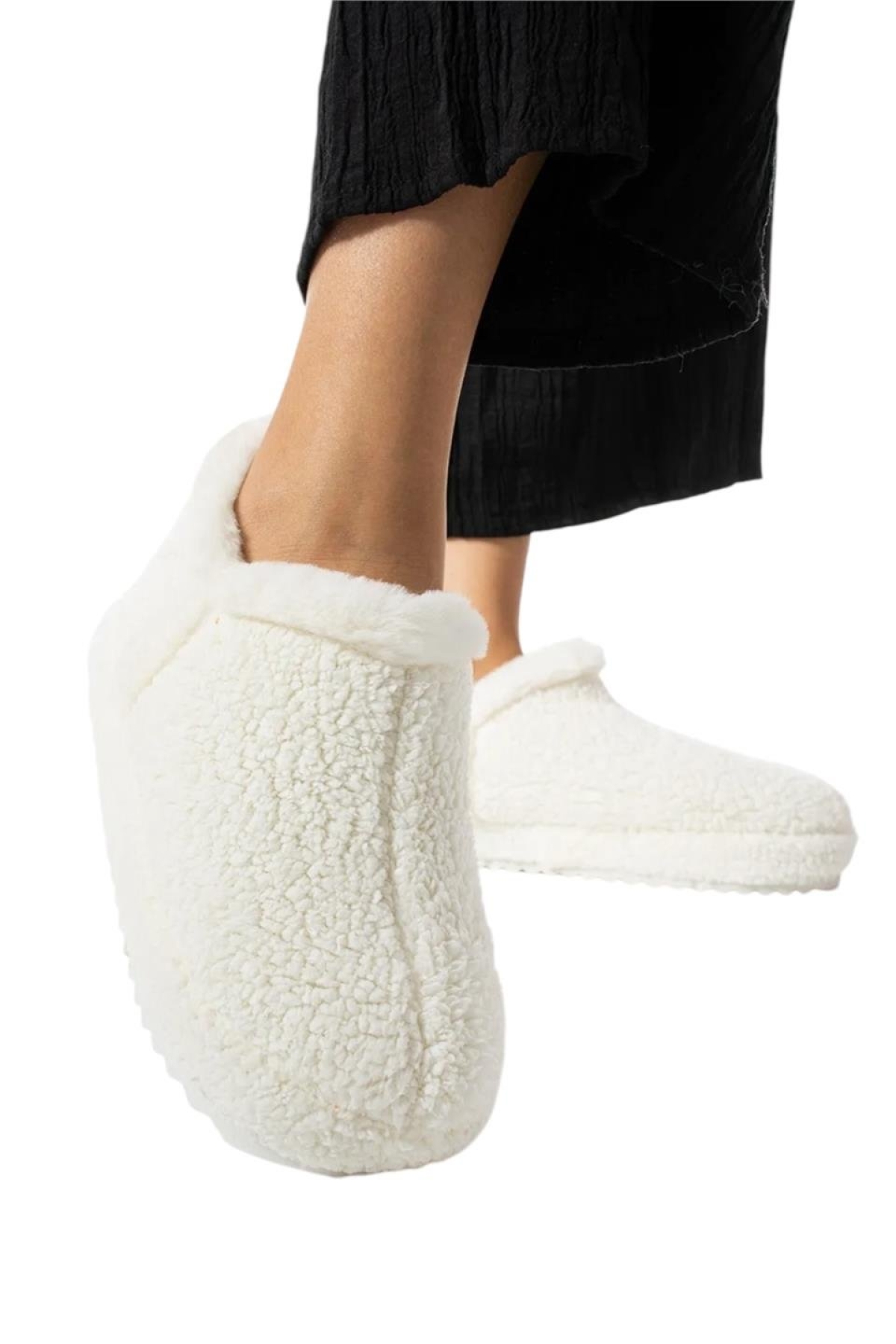 Kadın Panduf | Ev Botu | Ev Ayakkabısı Eva Kalın Hafif Kaymaz Taban BEYAZ - Görsel 5