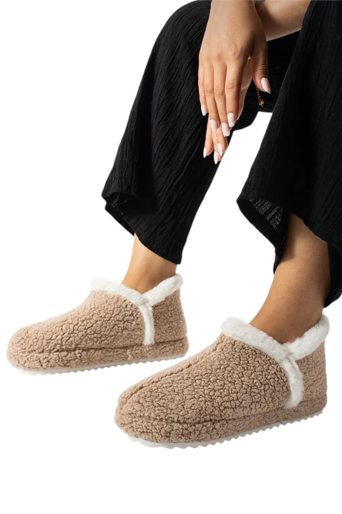 Kadın Panduf | Ev Botu | Ev Ayakkabısı Eva Kalın Hafif Kaymaz Taban BEJ - Görsel 6