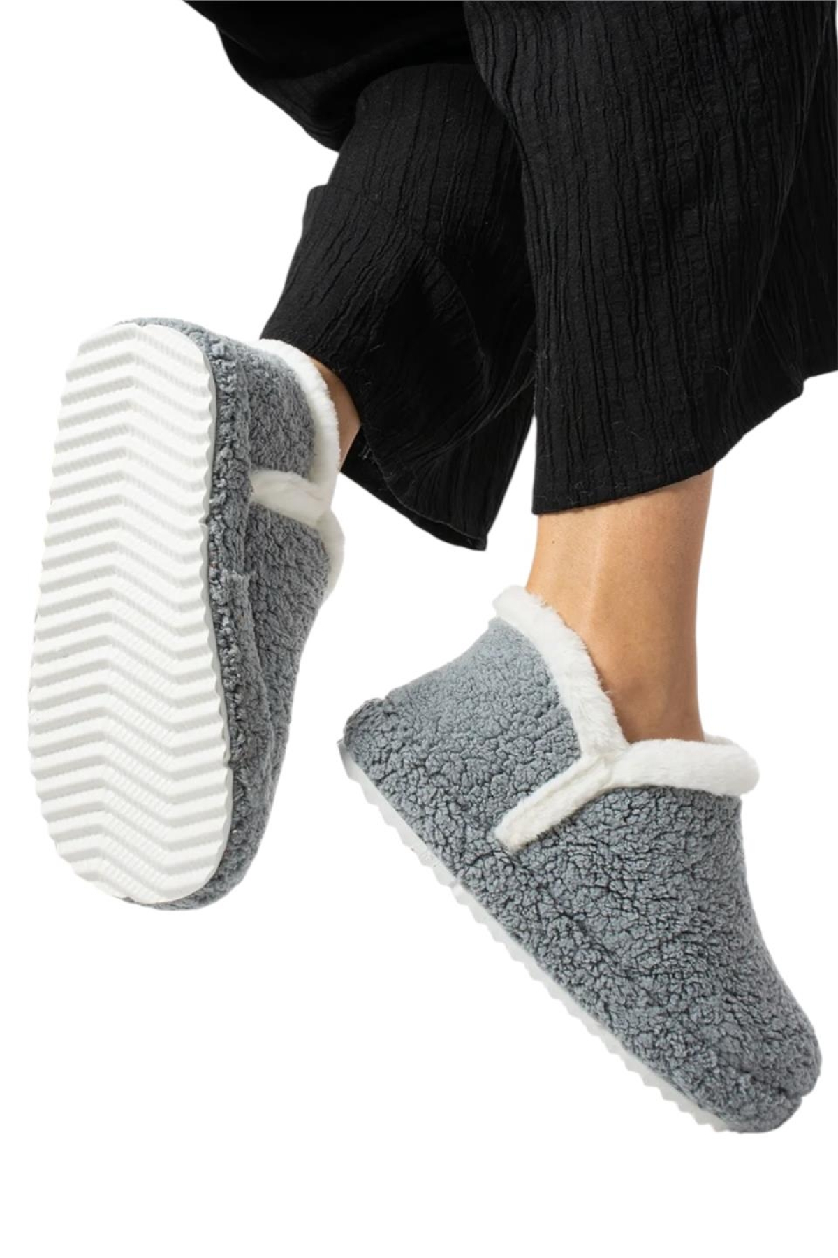 Kadın Panduf | Ev Botu | Ev Ayakkabısı Eva Kalın Hafif Kaymaz Taban GRİ - Görsel 2