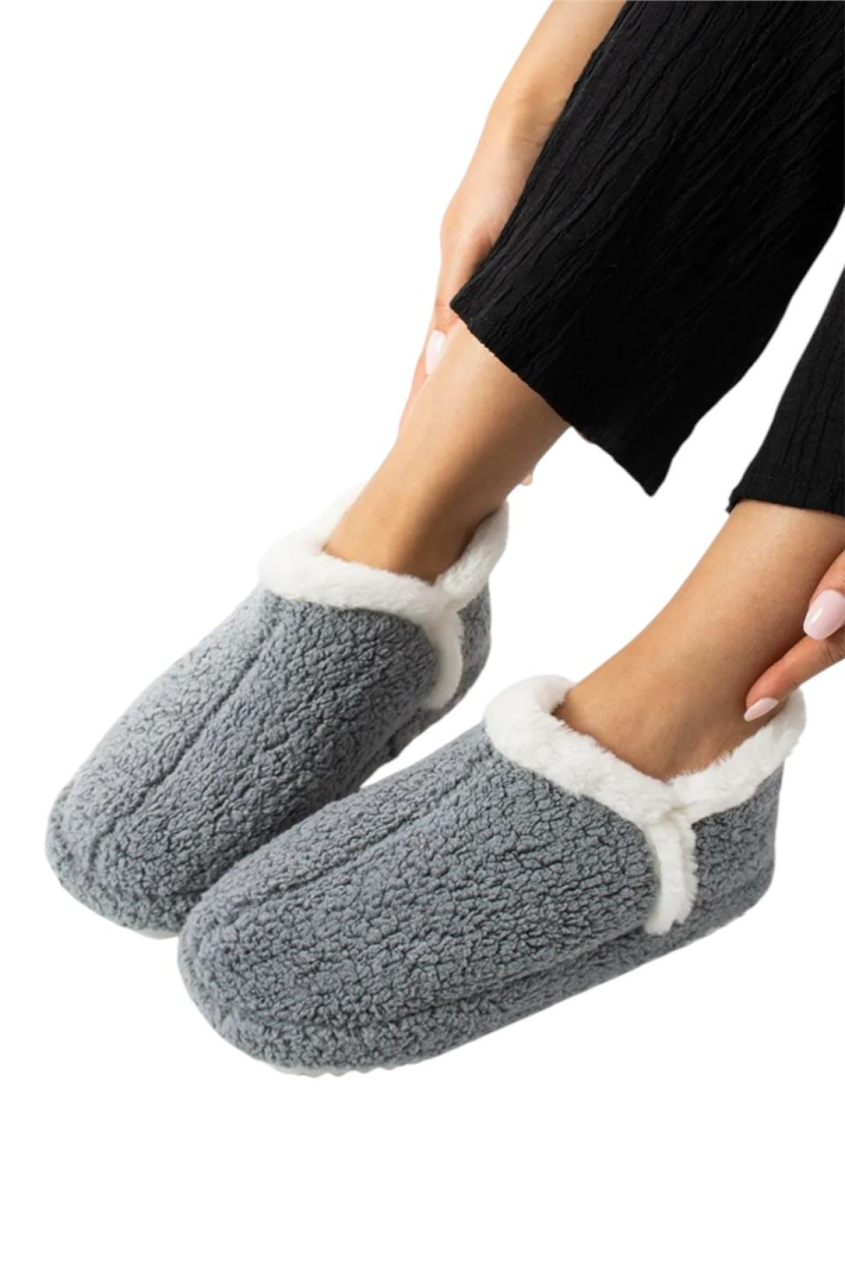 Kadın Panduf | Ev Botu | Ev Ayakkabısı Eva Kalın Hafif Kaymaz Taban GRİ - Görsel 5