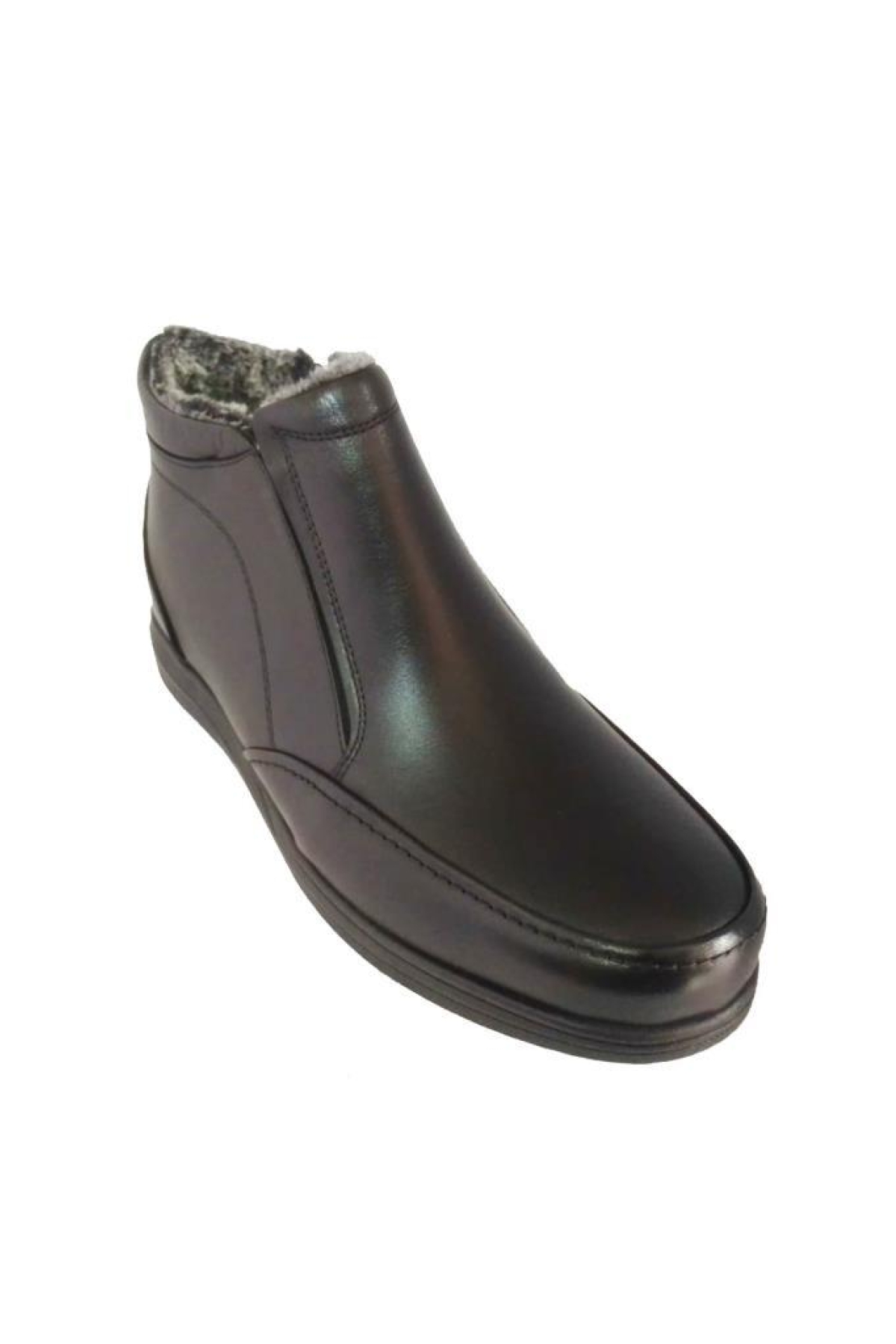 601-24 Hakiki Deri Kürklü Lastik Fermuarlı Erkek Bot - Görsel 2