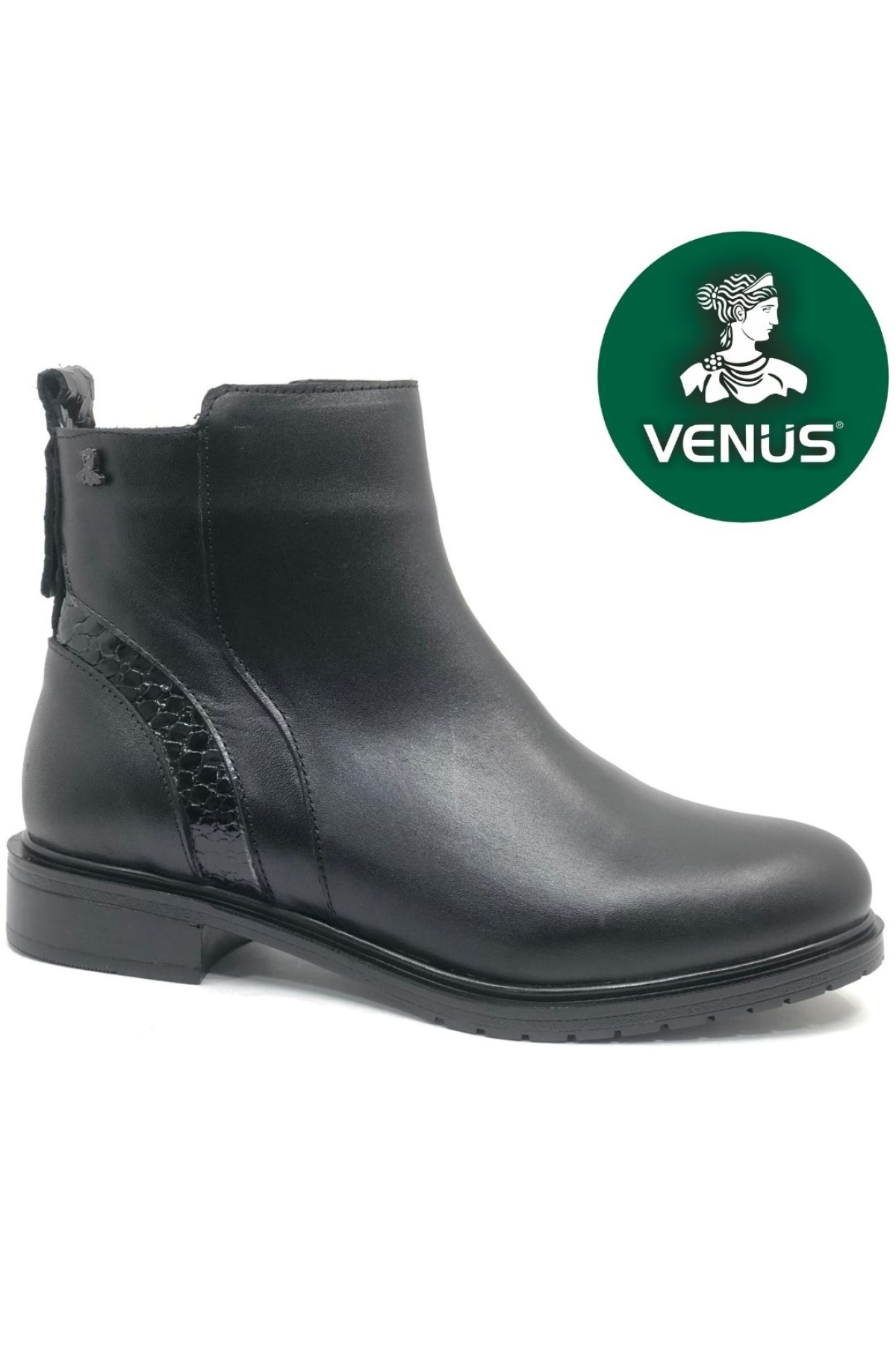 Mamo Hakiki Deri Düz Kaymaz Taban Ortopedik Kadın Bot - Görsel 3