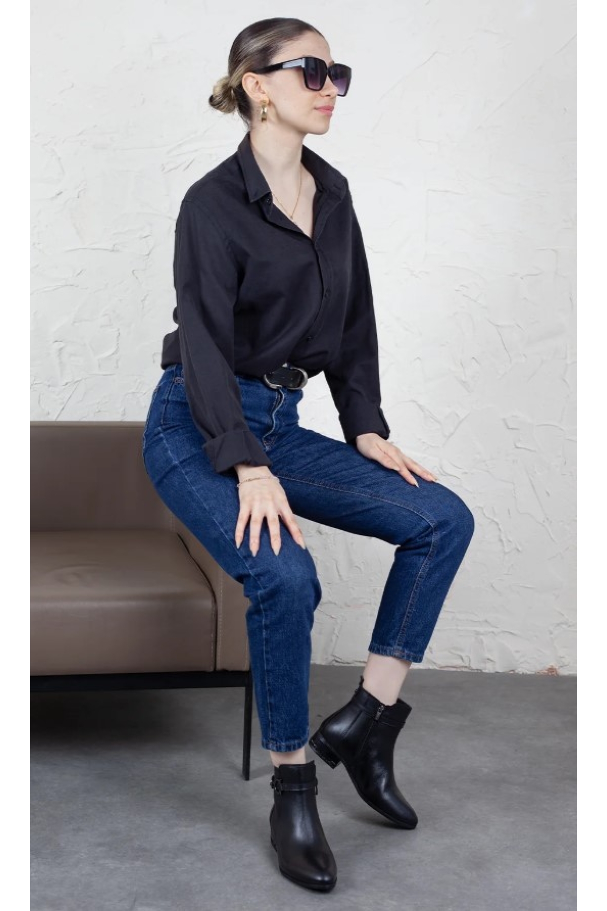 Semin Hakiki Deri Düz Kaymaz Taban Ortopedik Kadın Bot - Görsel 4