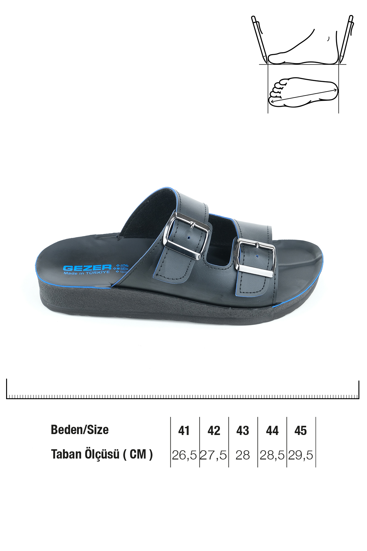 Yazlık Erkek İki Toka Ayarlanablir Terlik - Görsel 4