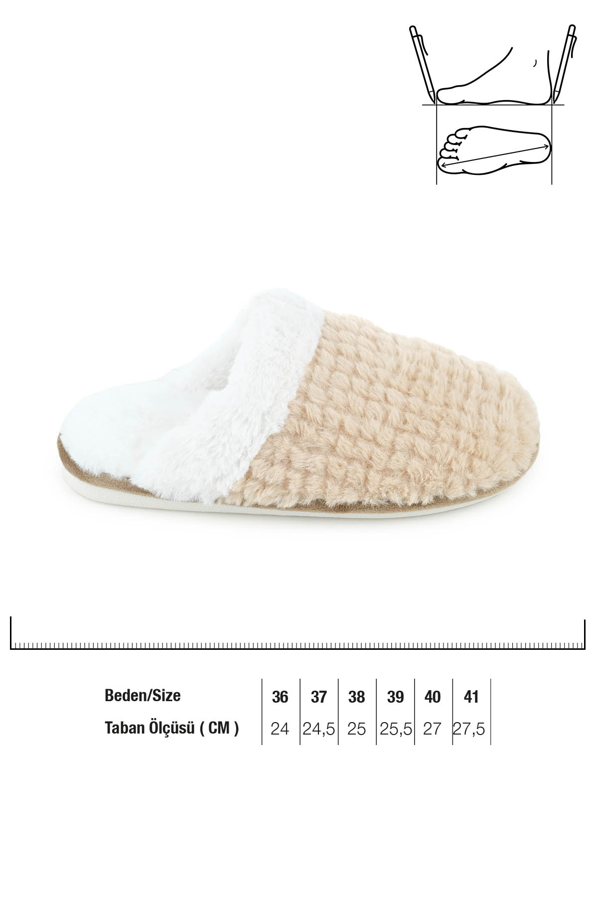 Kışlık İçi Peluşlu Kadın Ev Terlik - Görsel 3