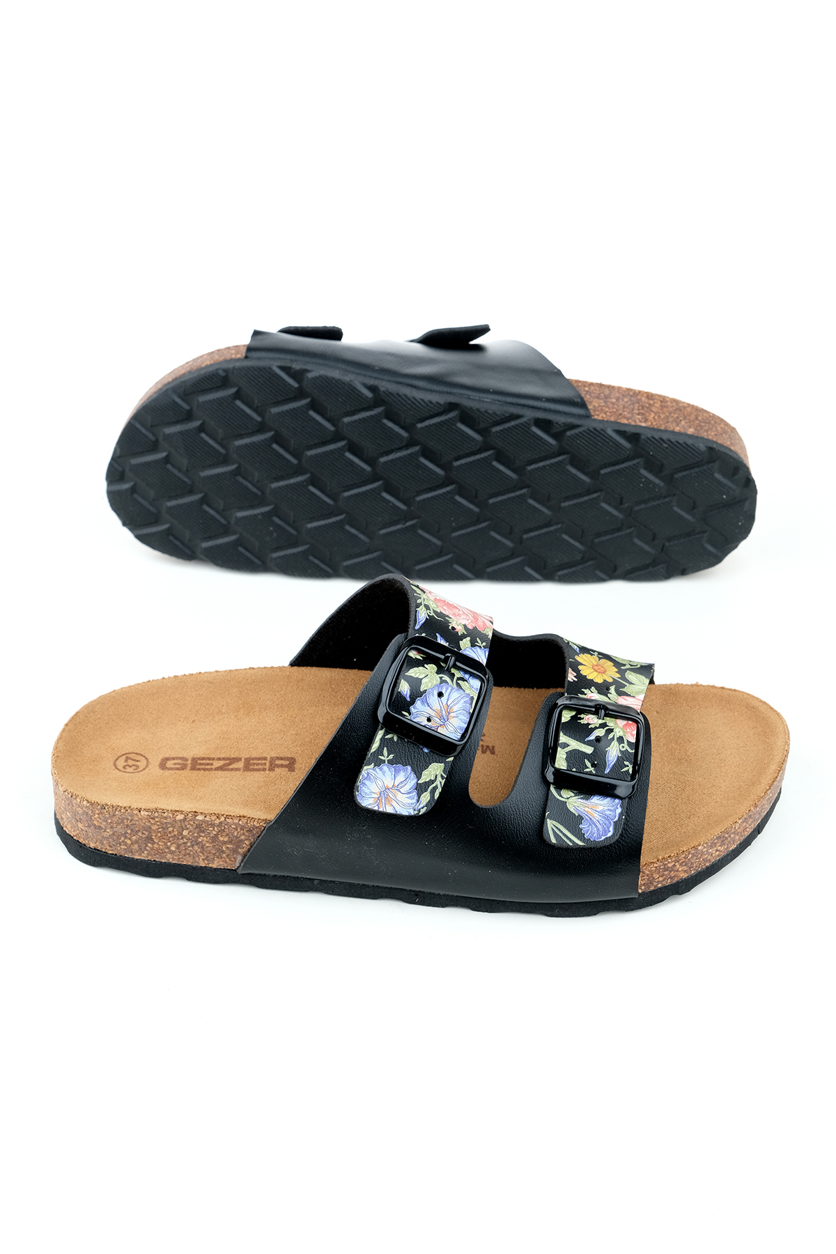 Kadın Yazlık İki Toka Ayarlanabilir Rahat Mantar Taban Fashion Günlük Terlik - Görsel 6