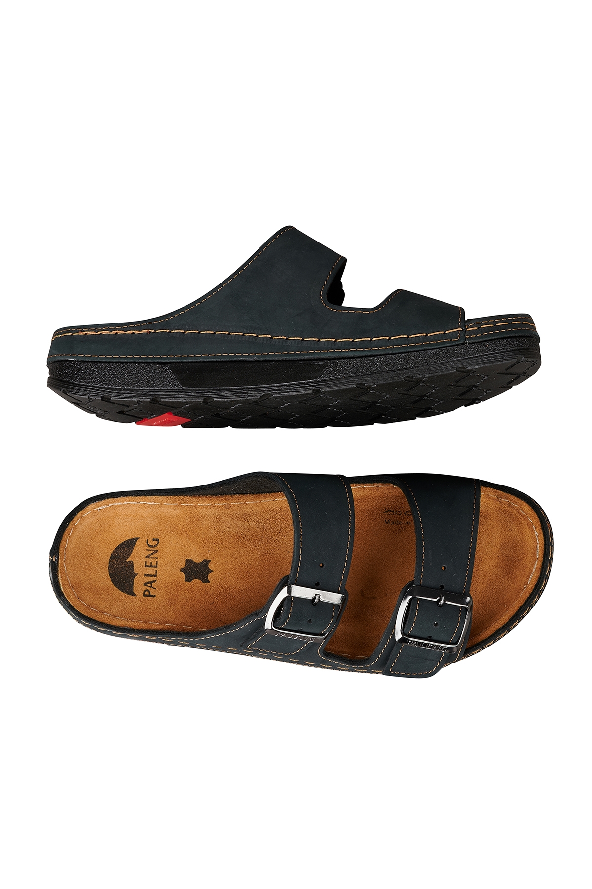 Paleng Gezer Yazlık Hakiki Deri Erkek Terlik - Görsel 5