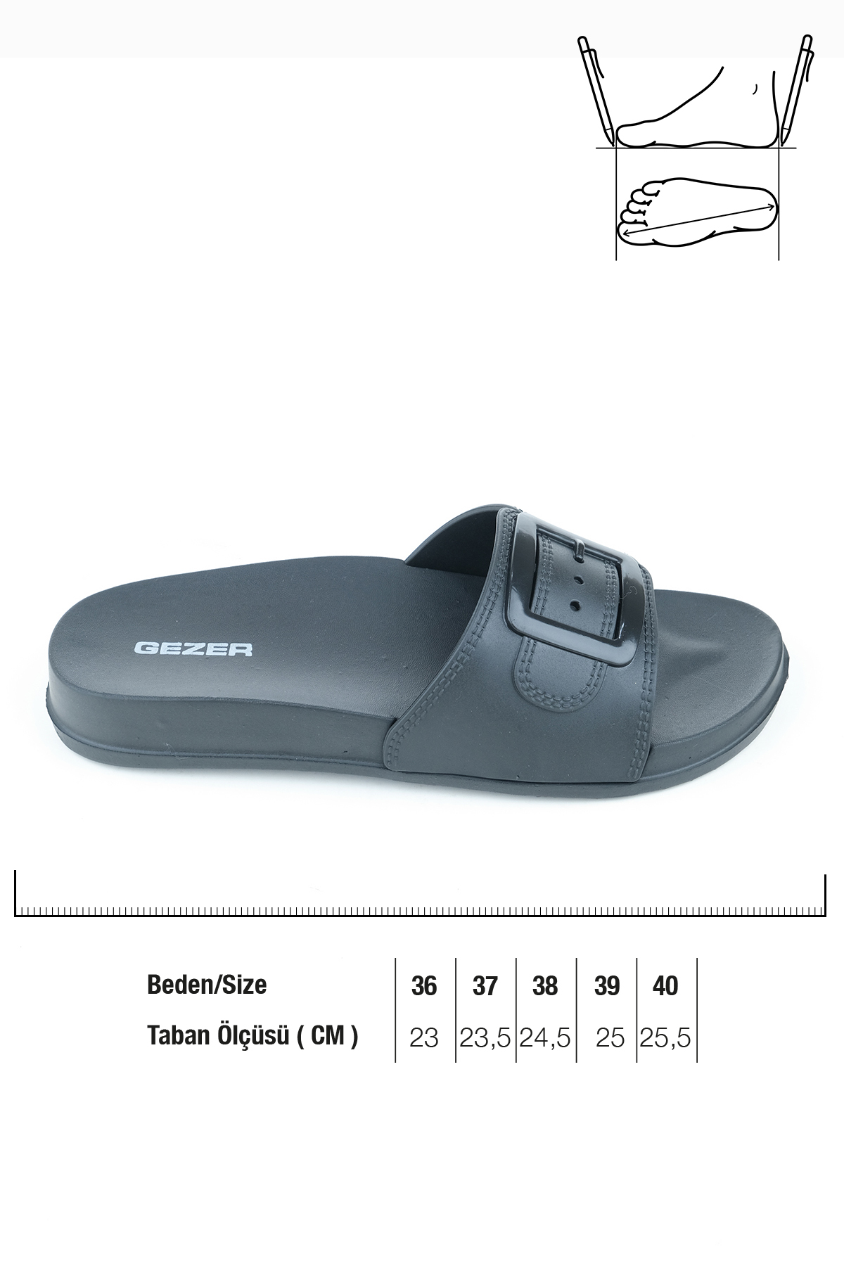 Gezer Gezer Siyah Yazlık Kadın Tek Toka Islak Zemine Uygun Terlik Sandalet & Terlik | Flo Siyah - 4. görsel