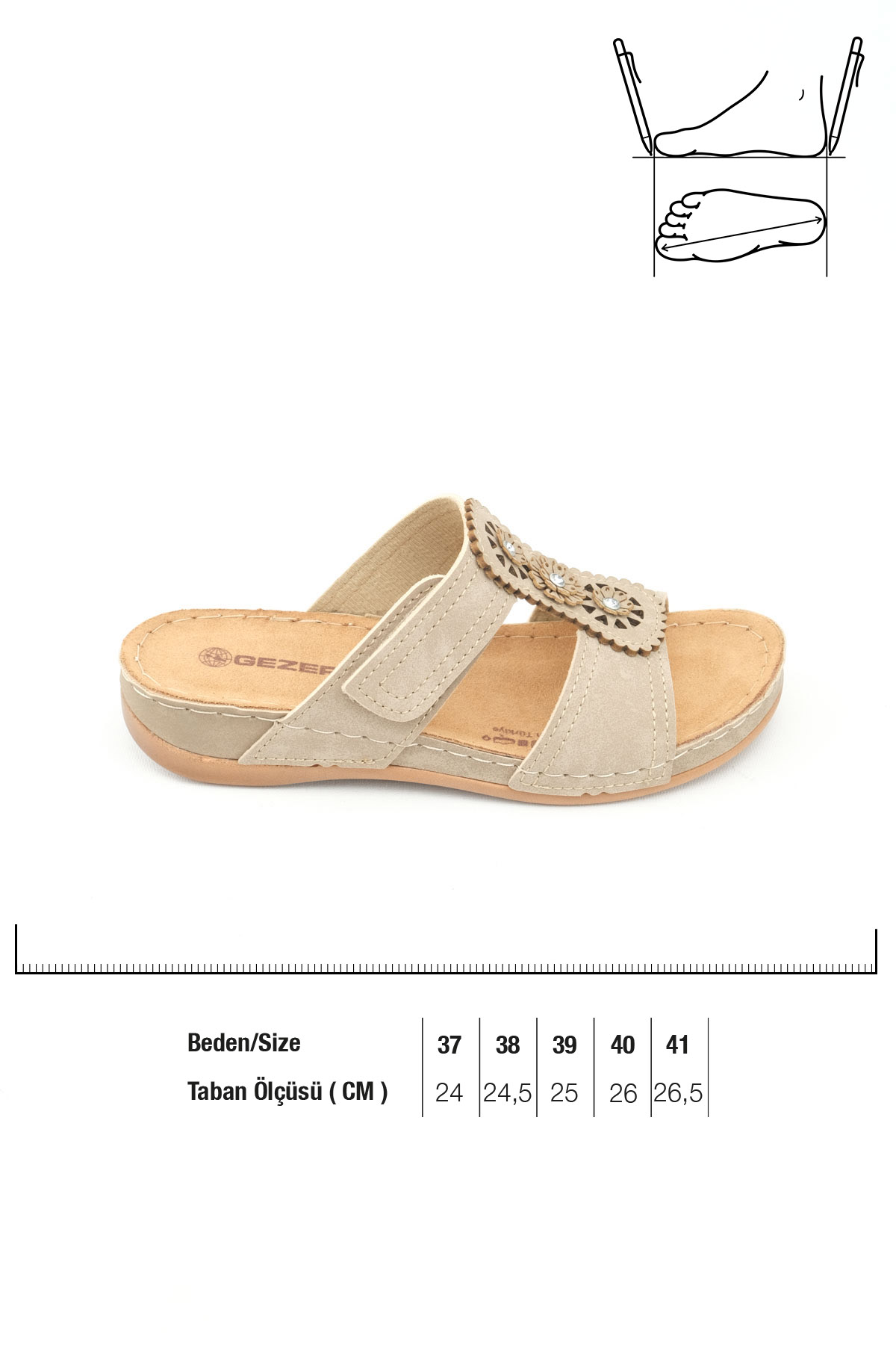 Yazlık Kadın Fashion Cırt Cırtlı Ayarlanabilir Günlük Terlik - Görsel 3