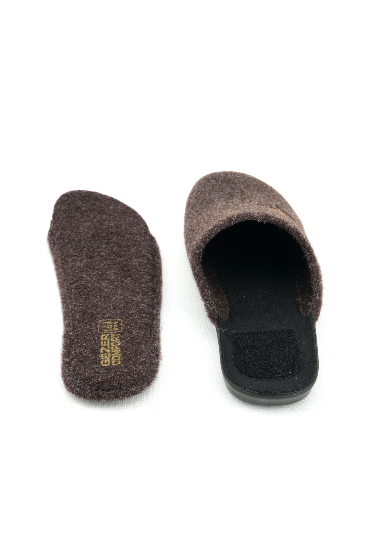 Kışlık Erkek Keçe Çıkarılabilir Taban Ev Bahçe Terlik - Görsel 7