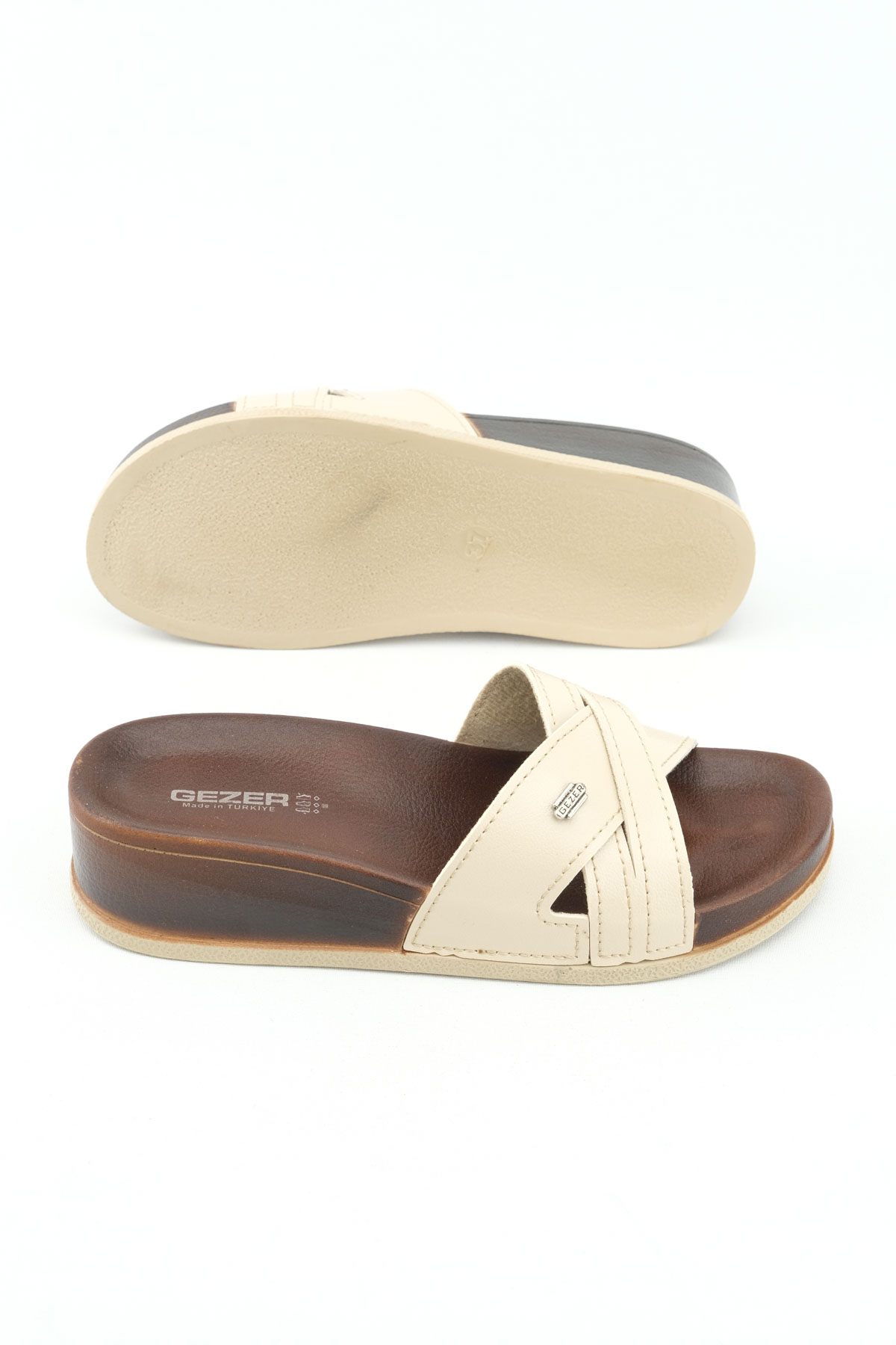 Yazlık Suni Deri Yüksek Topuk Kadın Günlük Terlik - Görsel 6