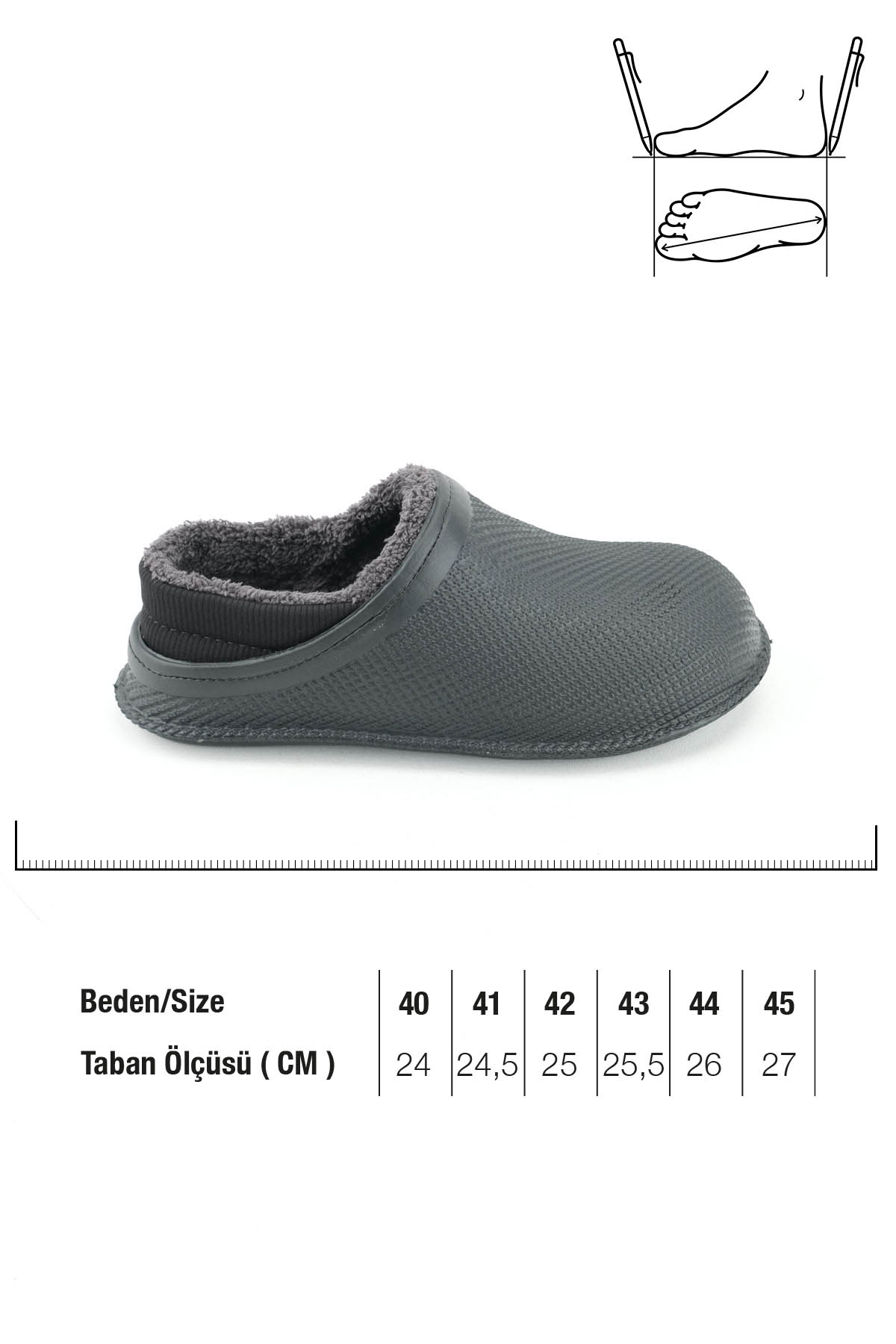 Erkek Kışlık Eva İçi Peluşlu Sessiz Taban Ev Bahçe Terlik - Görsel 3