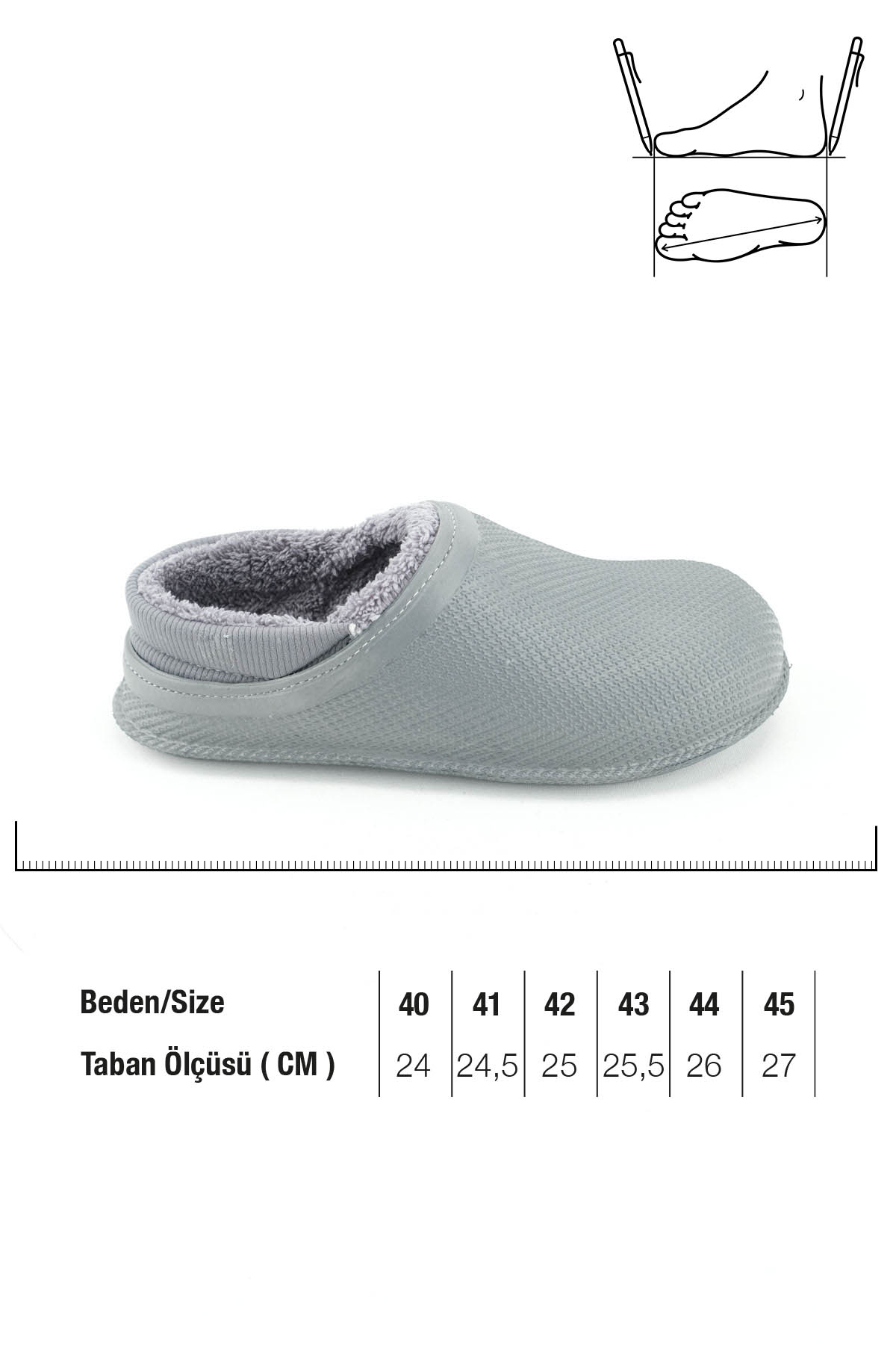 Erkek Kışlık Eva İçi Peluşlu Sessiz Taban Ev Bahçe Terlik - Görsel 3