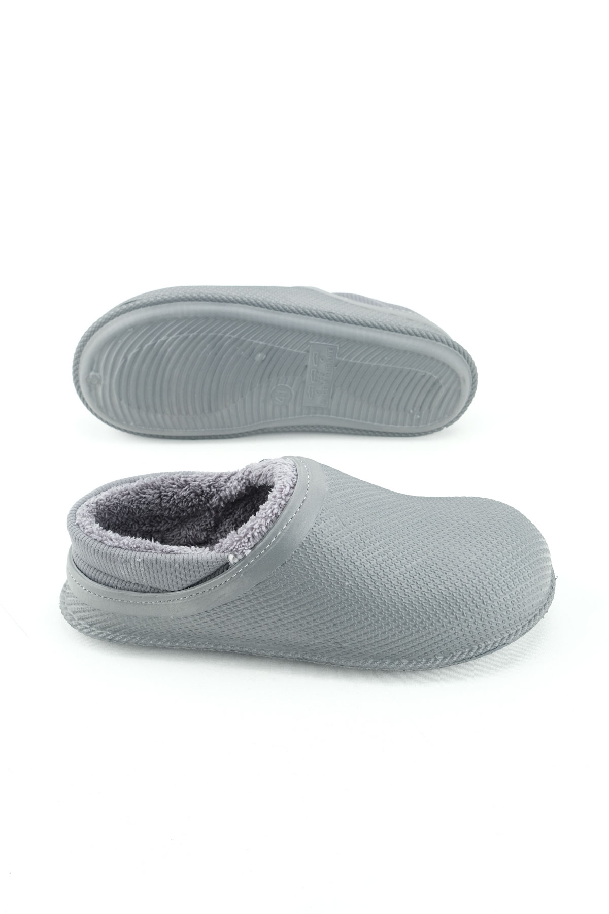 Erkek Kışlık Eva İçi Peluşlu Sessiz Taban Ev Bahçe Terlik - Görsel 6