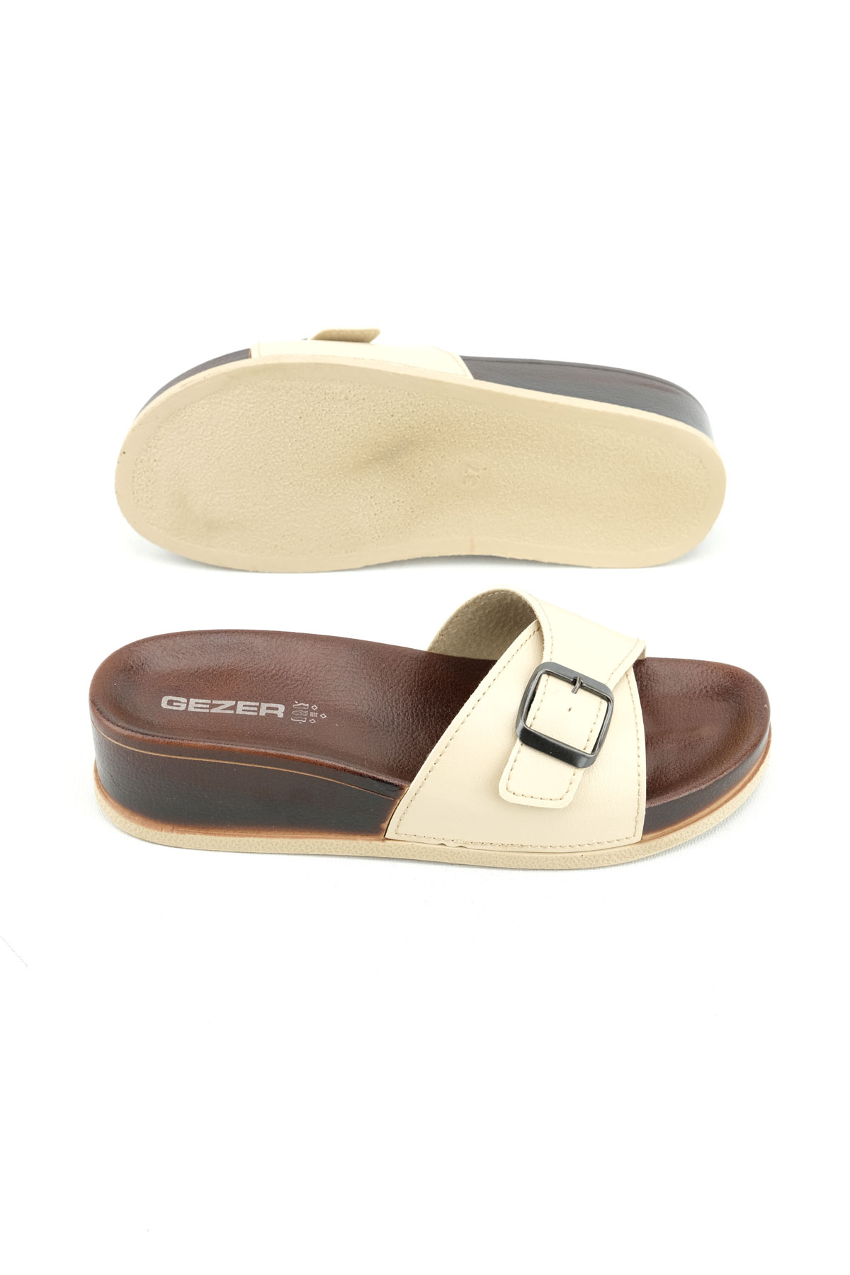 Yazlık Kadın Tek Toka Ayarlanabilir Suni Deri Terlik - Görsel 6