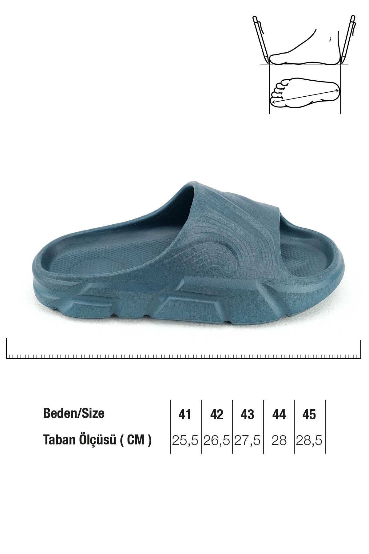 Gezer Gezer Lacivert Yazlık Erkek Eva Banyo Bahçe Islak Zemine Uygun Terlik Sandalet & Terlik | Flo Lacivert - 3. görsel