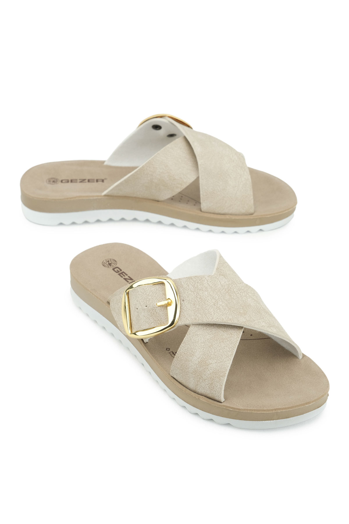 Kadın Yazlık Tek Toka Ayarlanabilir Suni Deri Rahat Taban Günlük Terlik - Görsel 2